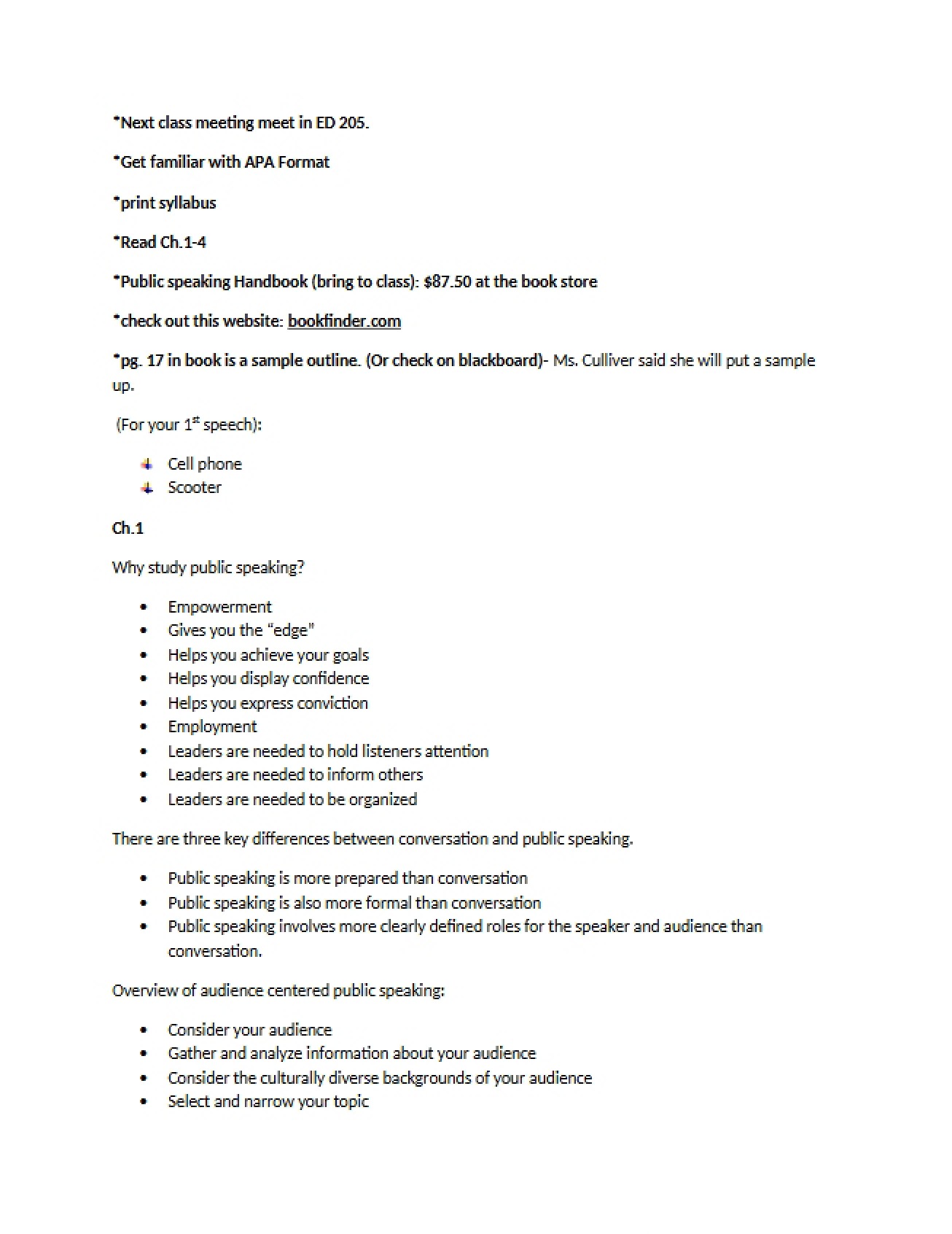 Public Address Chapter One