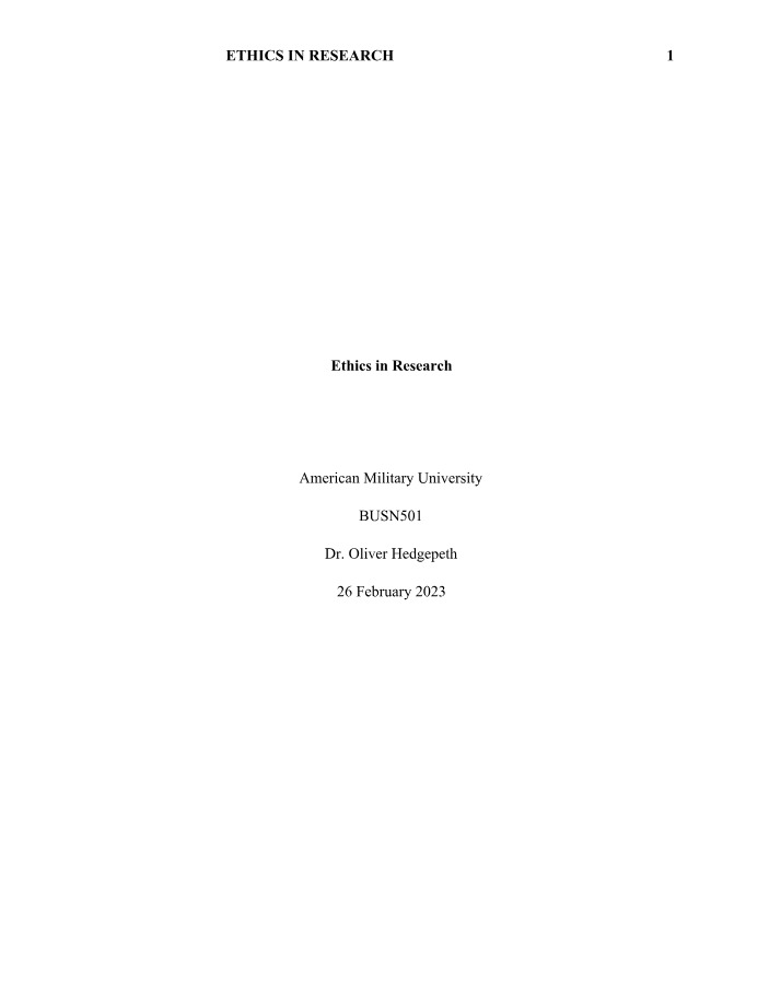 Research Ethics