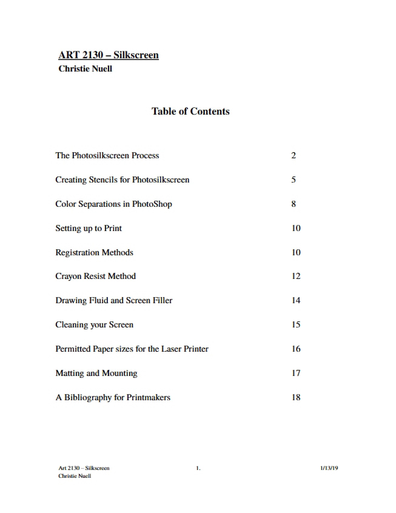 Printmaking Study Guide