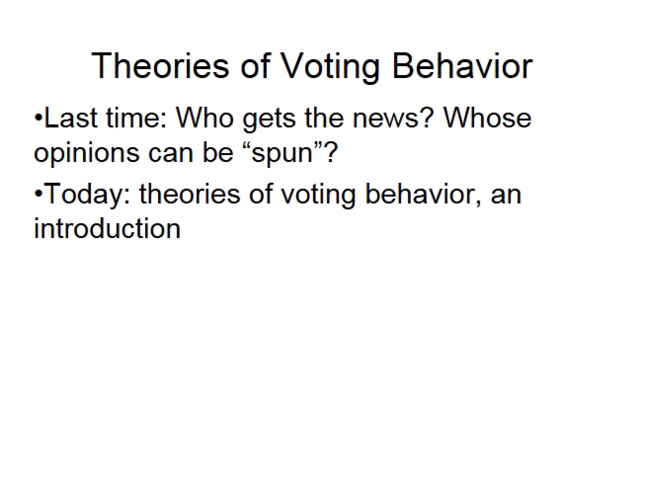 Lecture Notes for the Presidency