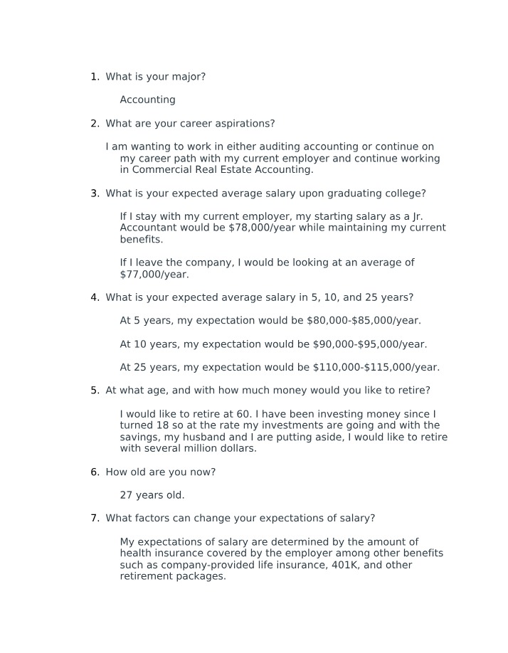Accounting Career Aspirations and Salary Expectations