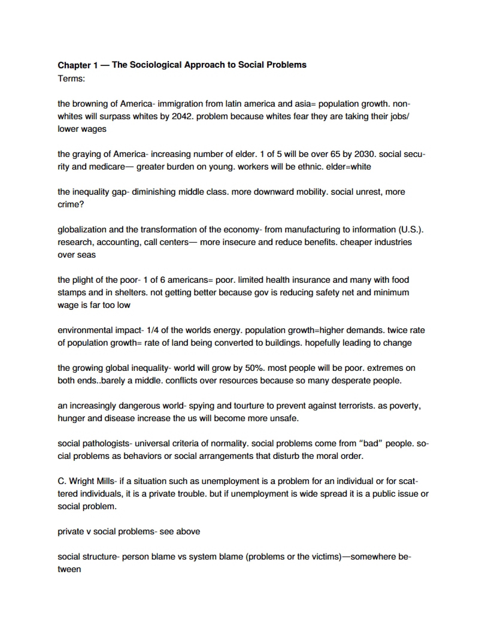 Sociological Approach to Social Problems (Chapter 1)