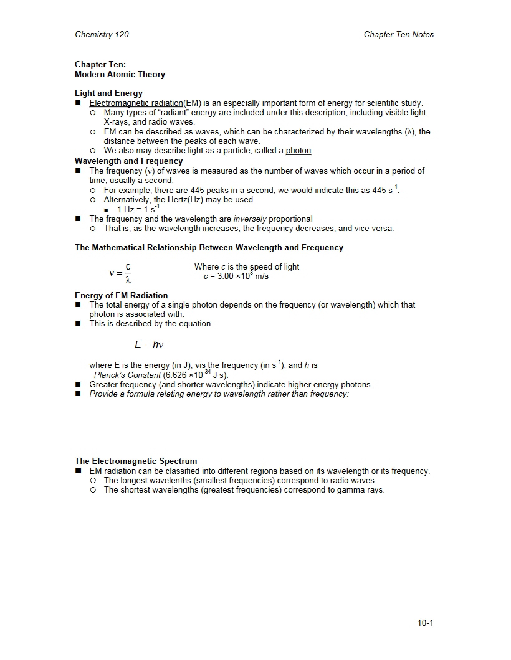 Atomic Theory (Modern)