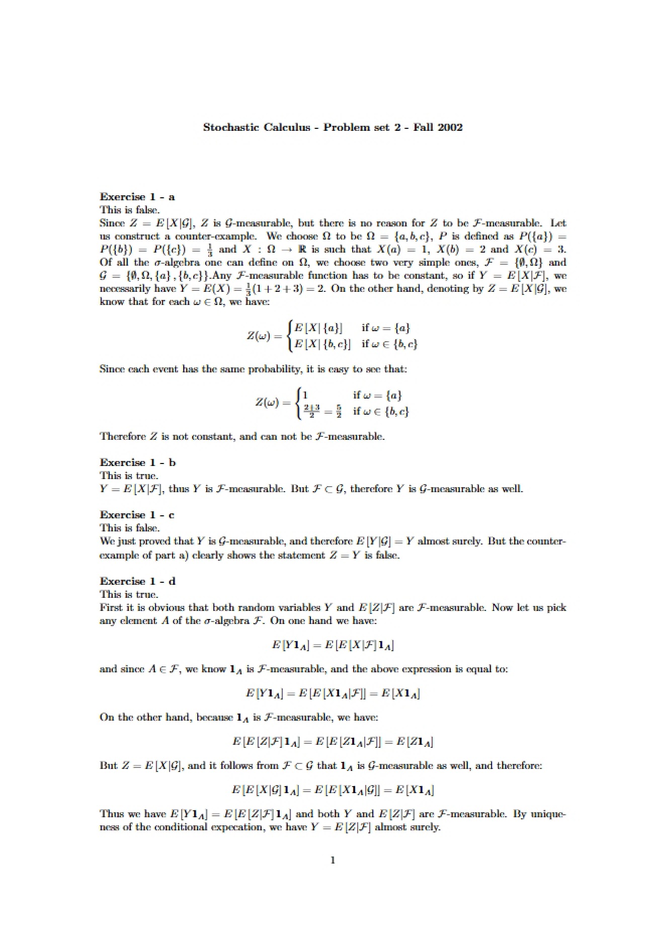 Answers to Problem Set