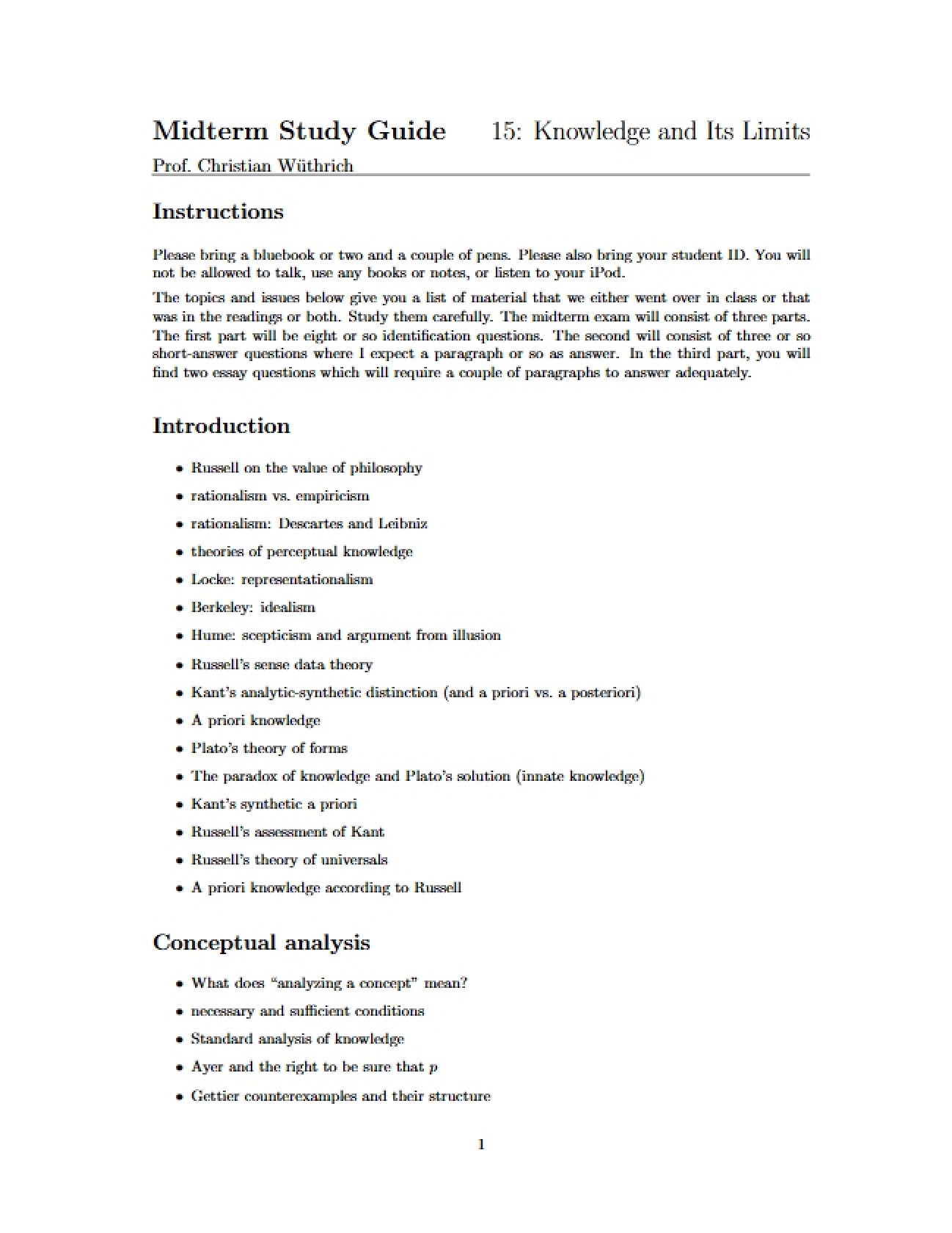 Intermediate Knowledge Assessment Guide