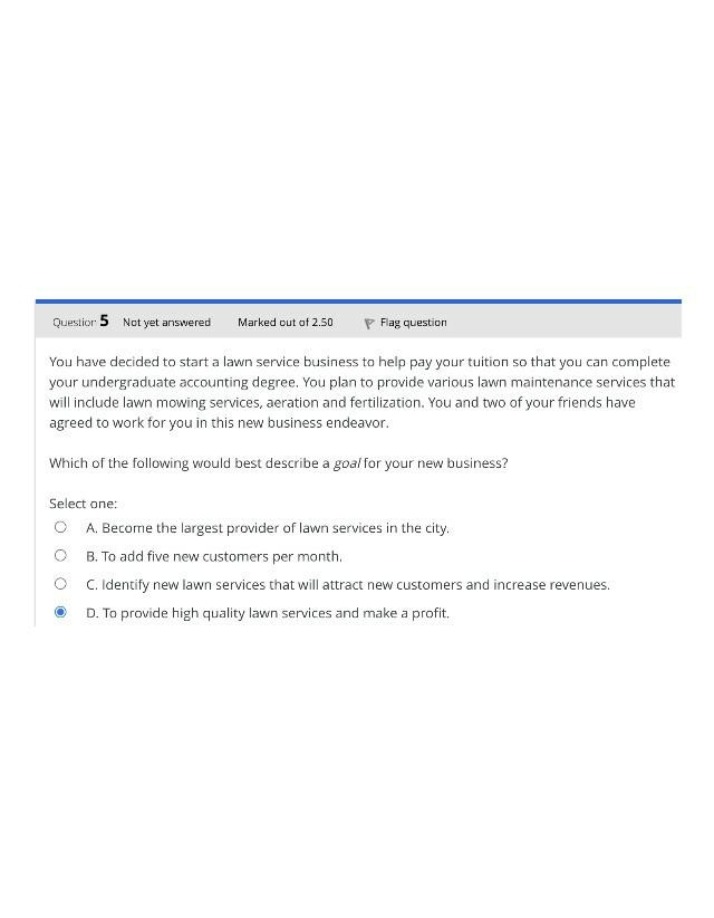 Goals for Success and Profit - Starting a Lawn Service Business