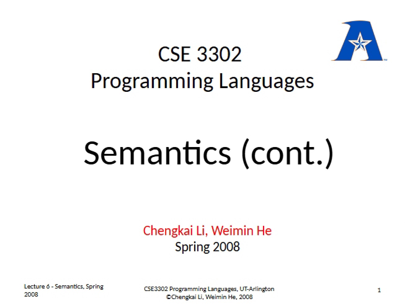 Semantics Notes