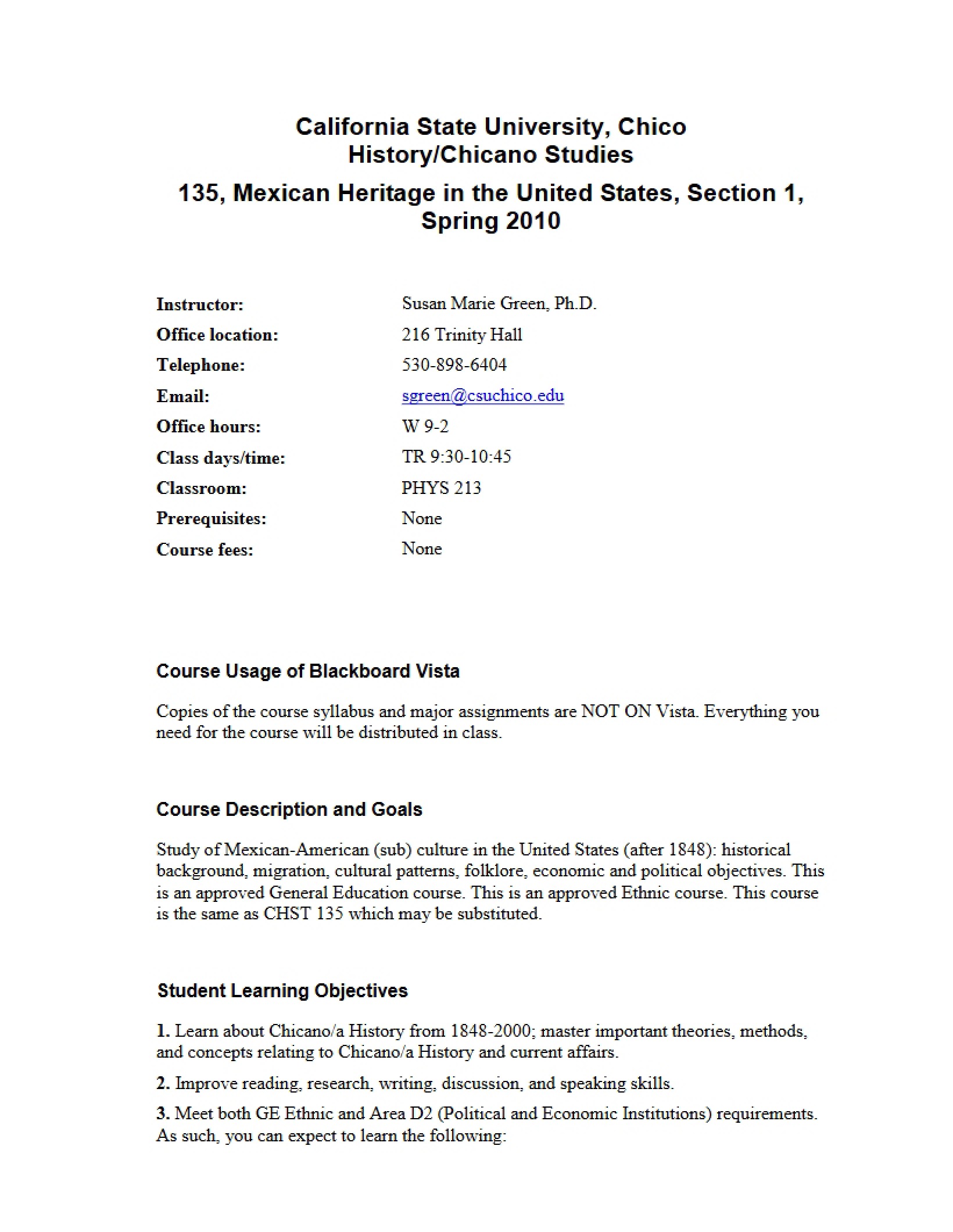 Syllabus Mexican Heritage