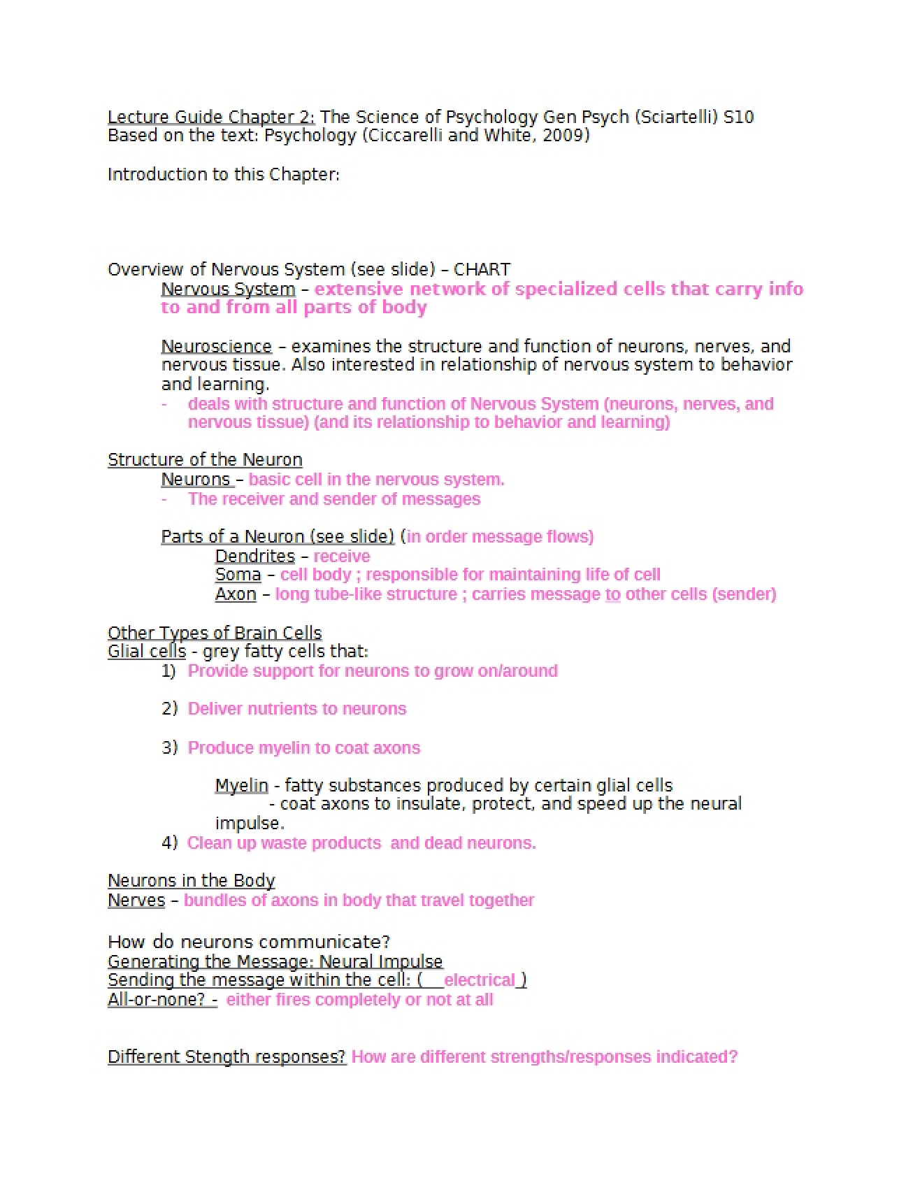 General Psychology Chapter Two