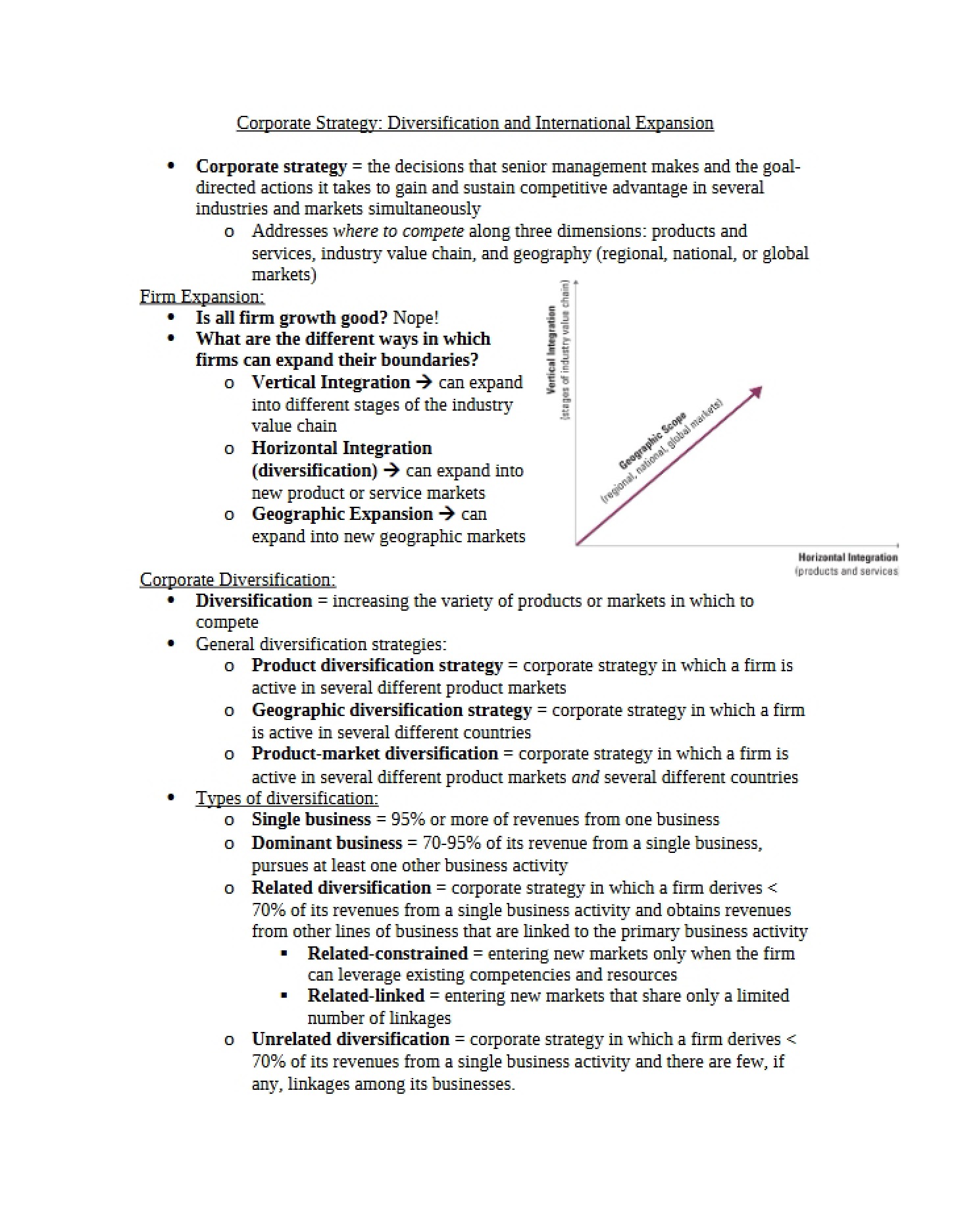 International Expansion and Diversification Strategies