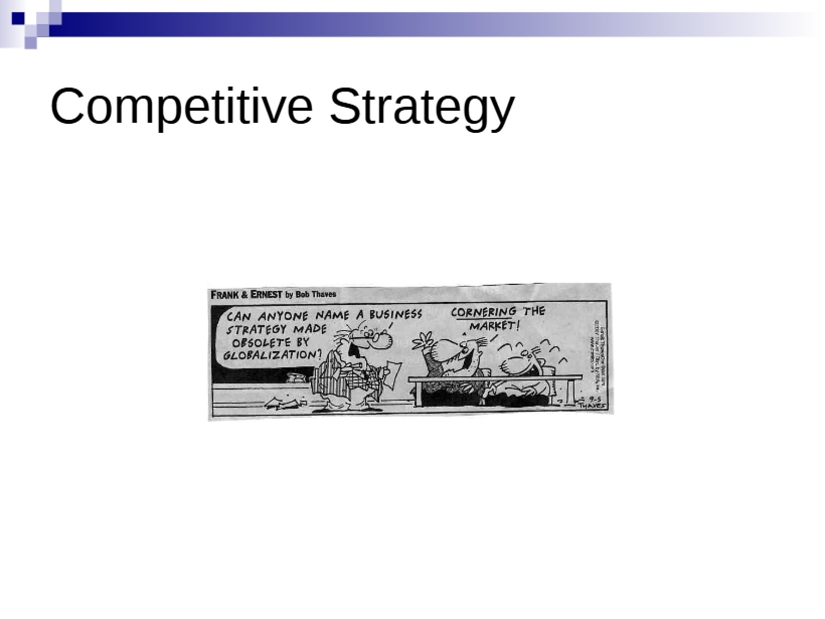 Strategy for Competition