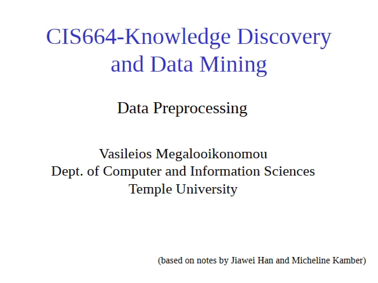 Introduction to Data Preprocessing
