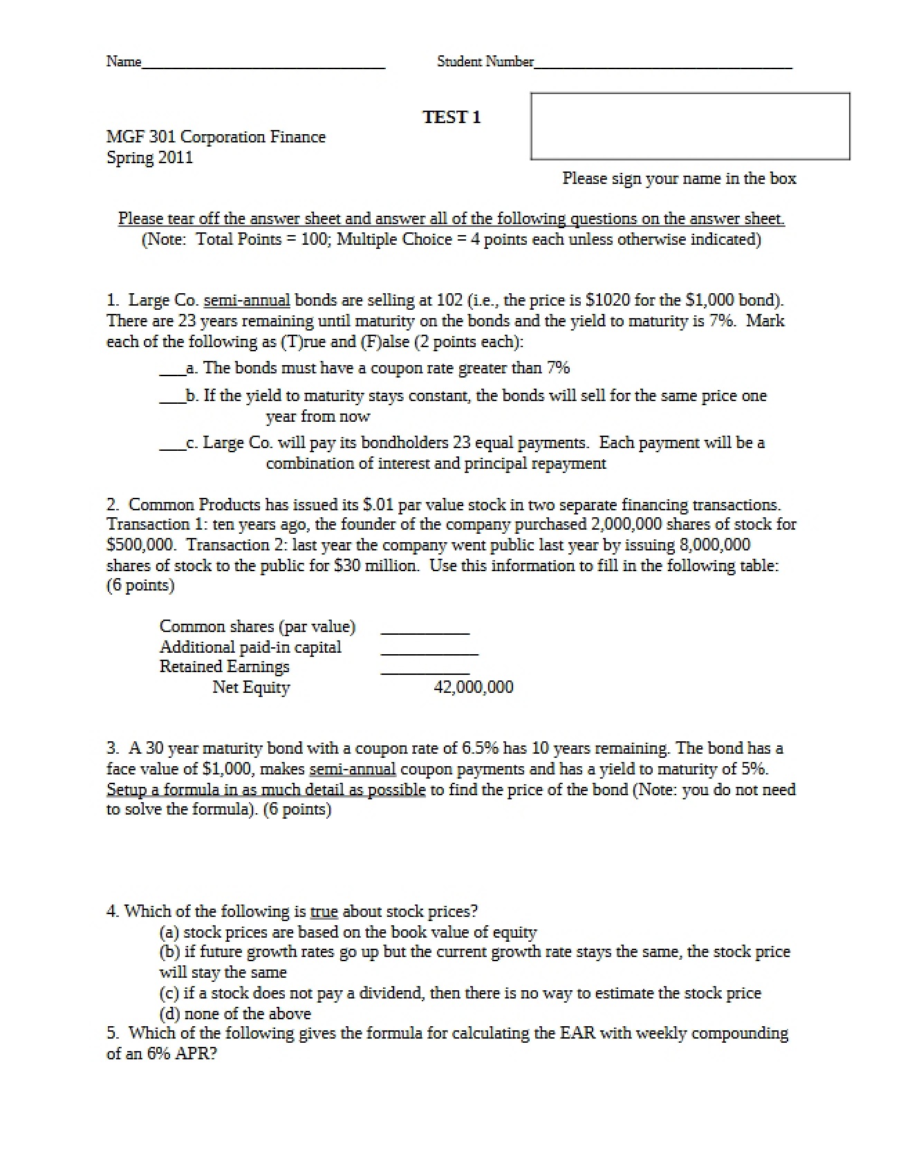 First Assessment