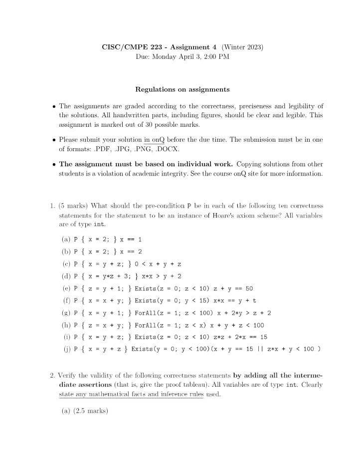 Winter 2023 Assignment 4 - CISC-CMPE 223