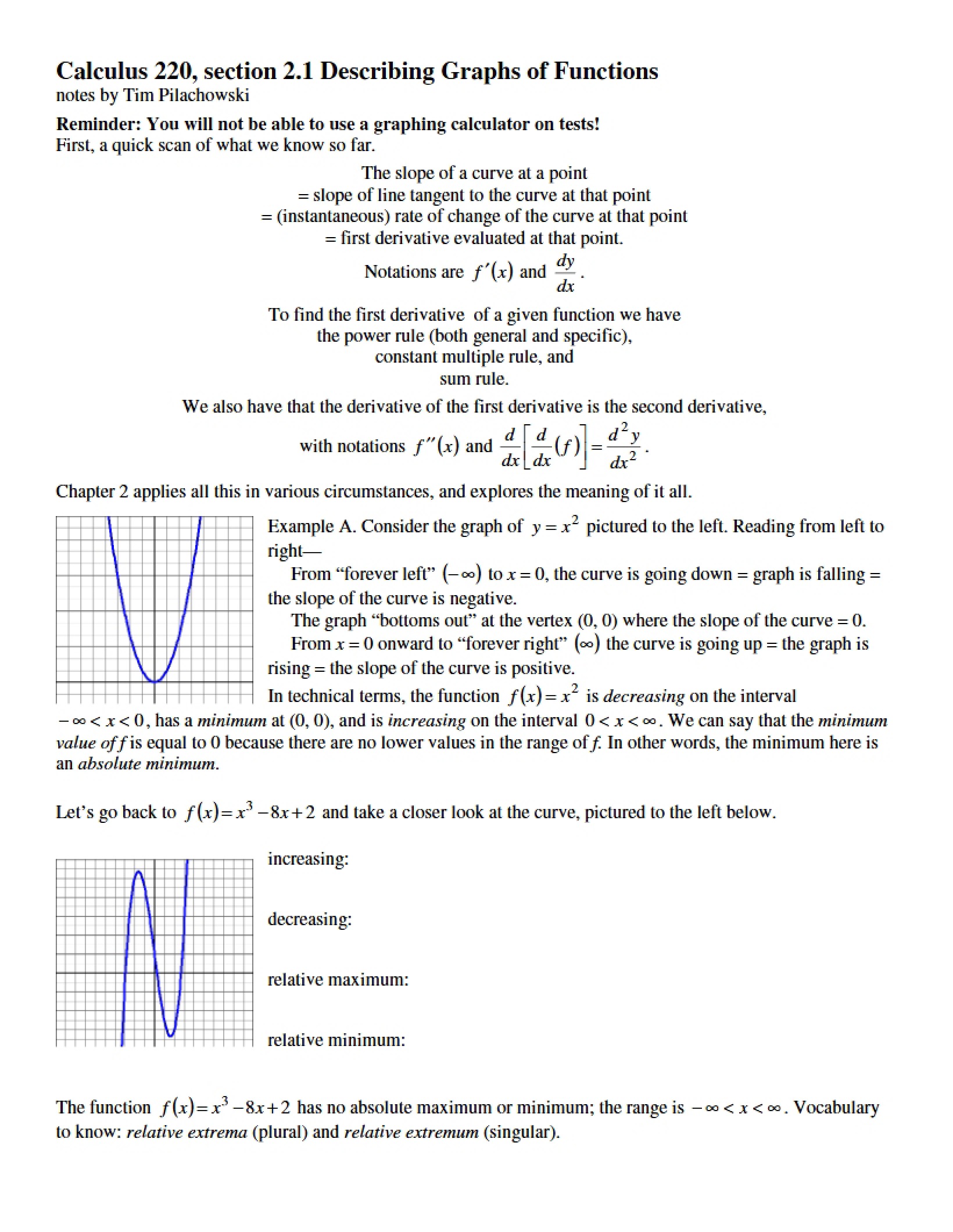 Function Graph Descriptions