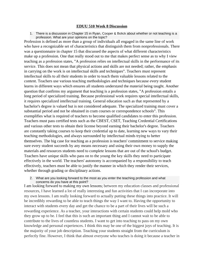 Week 8 Discussion - EDUU 510