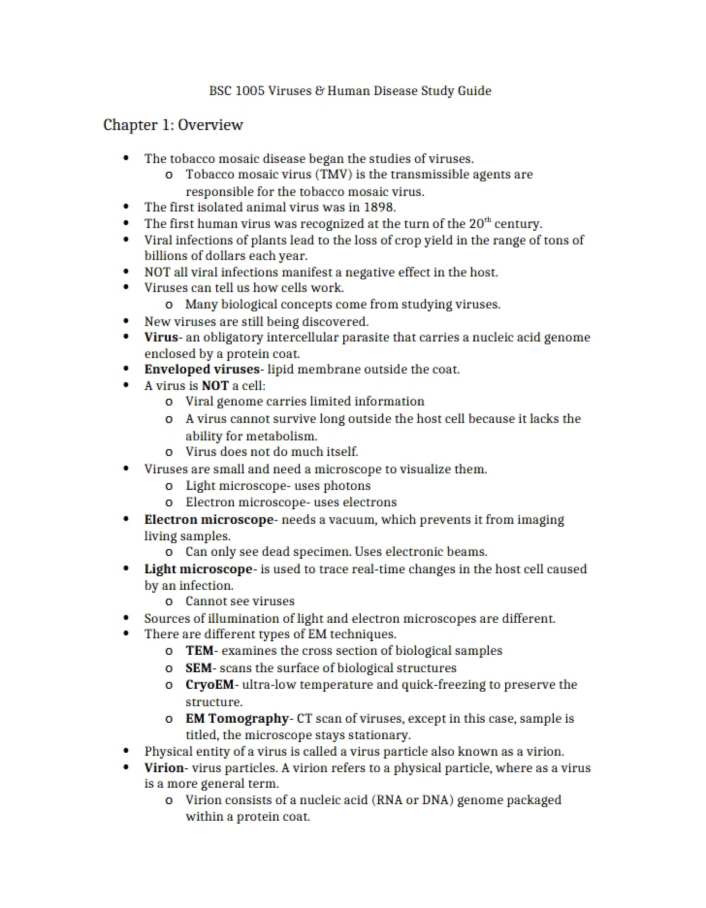 Test Preparation Viruses and Disease