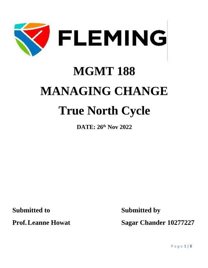 True North Cycle - Managing Change in Bicycle Customization