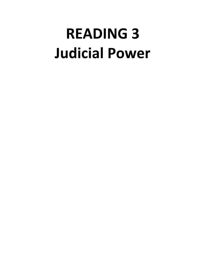 Judicial Power and Constitutional Constraints