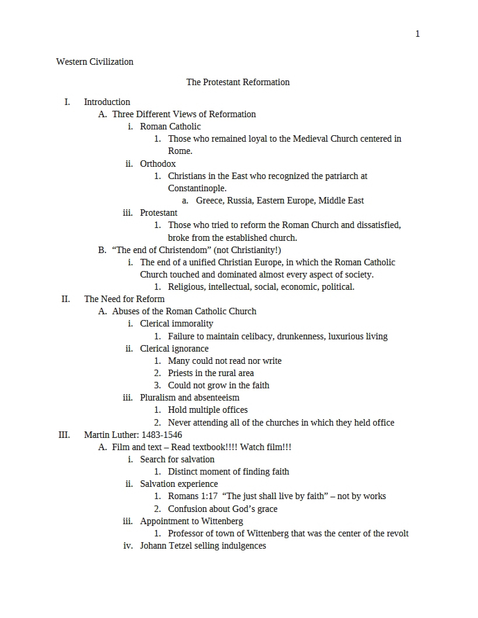 Reformation of Protestants