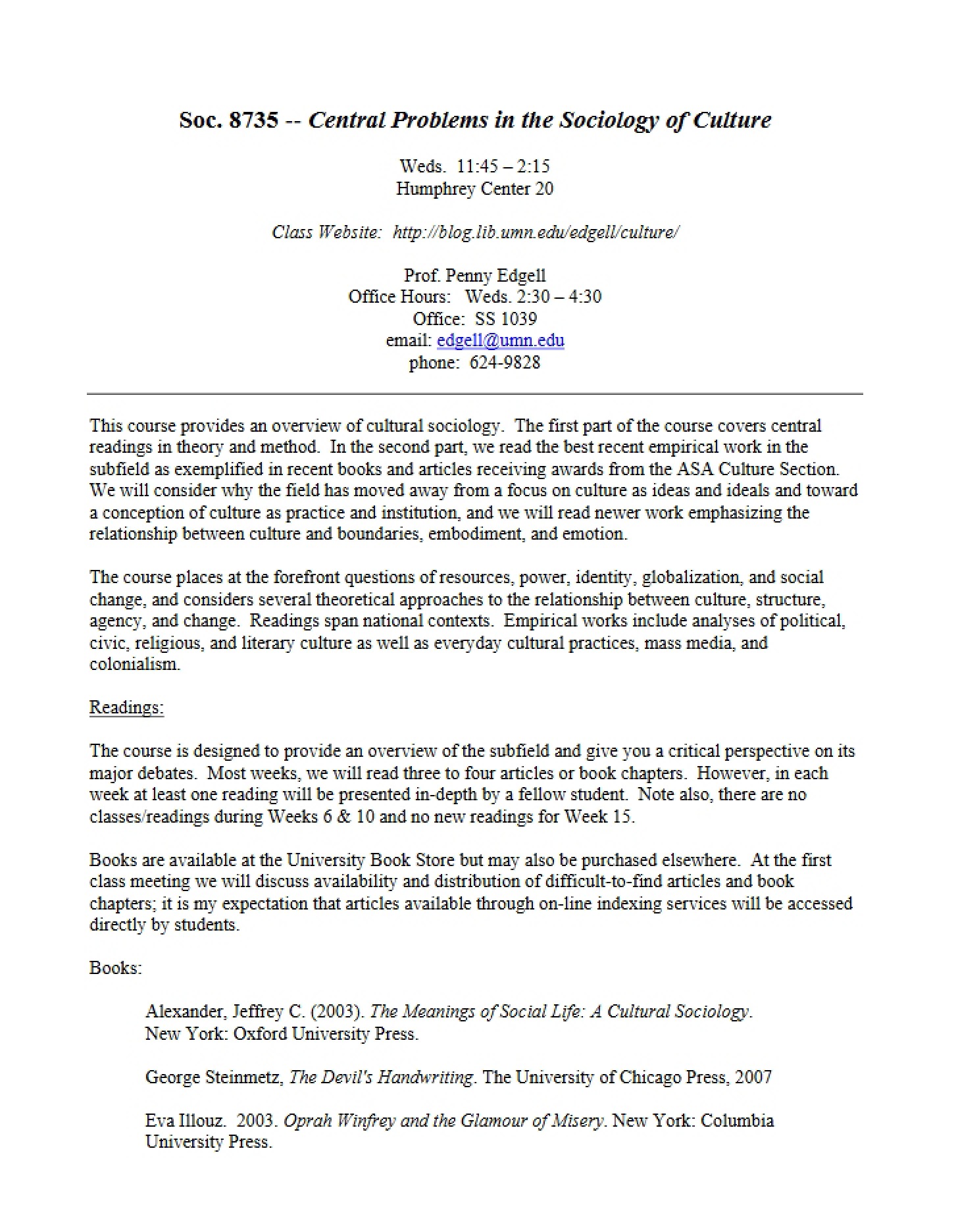 Course Syllabus