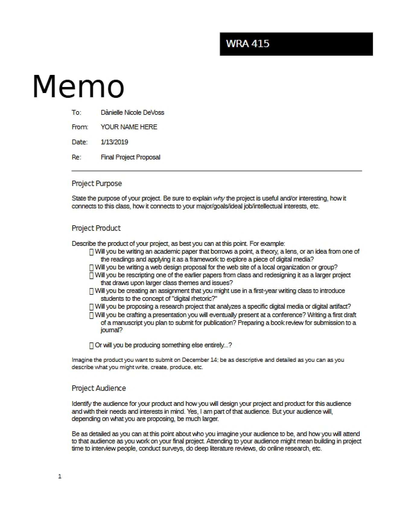 Template for Final Project Proposal