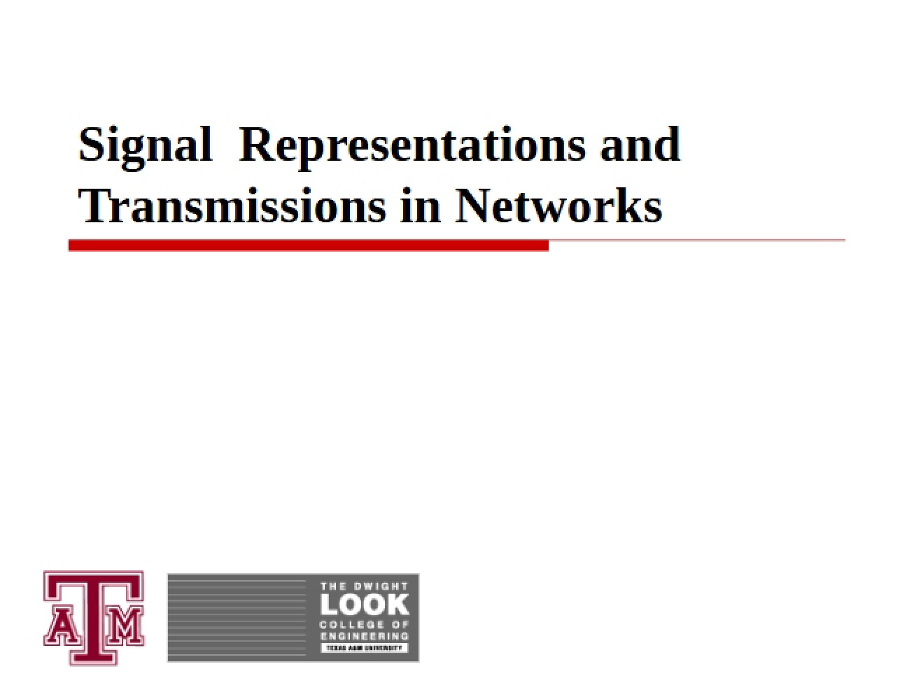 Overview of Signal Representations and Transmissions in Networks
