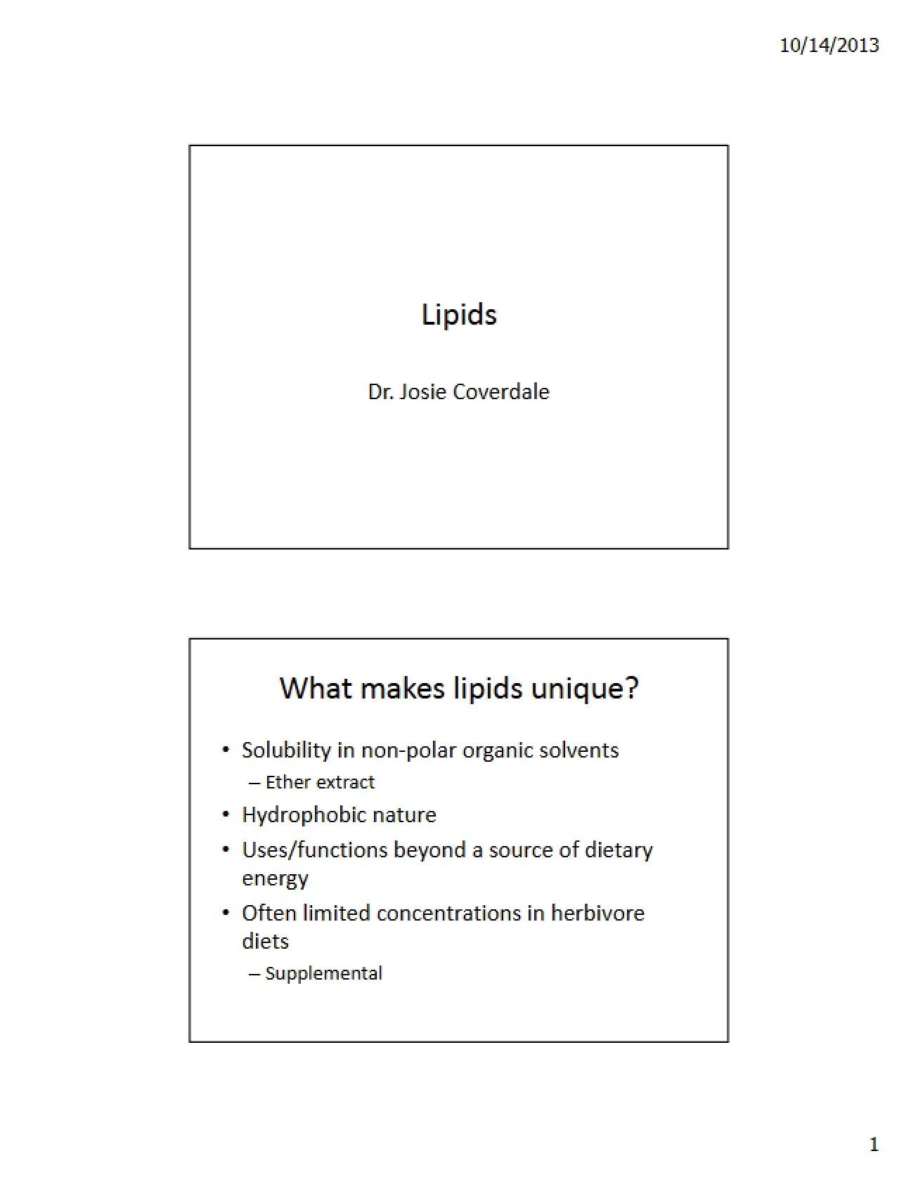 Introduction to the Study of Lipids