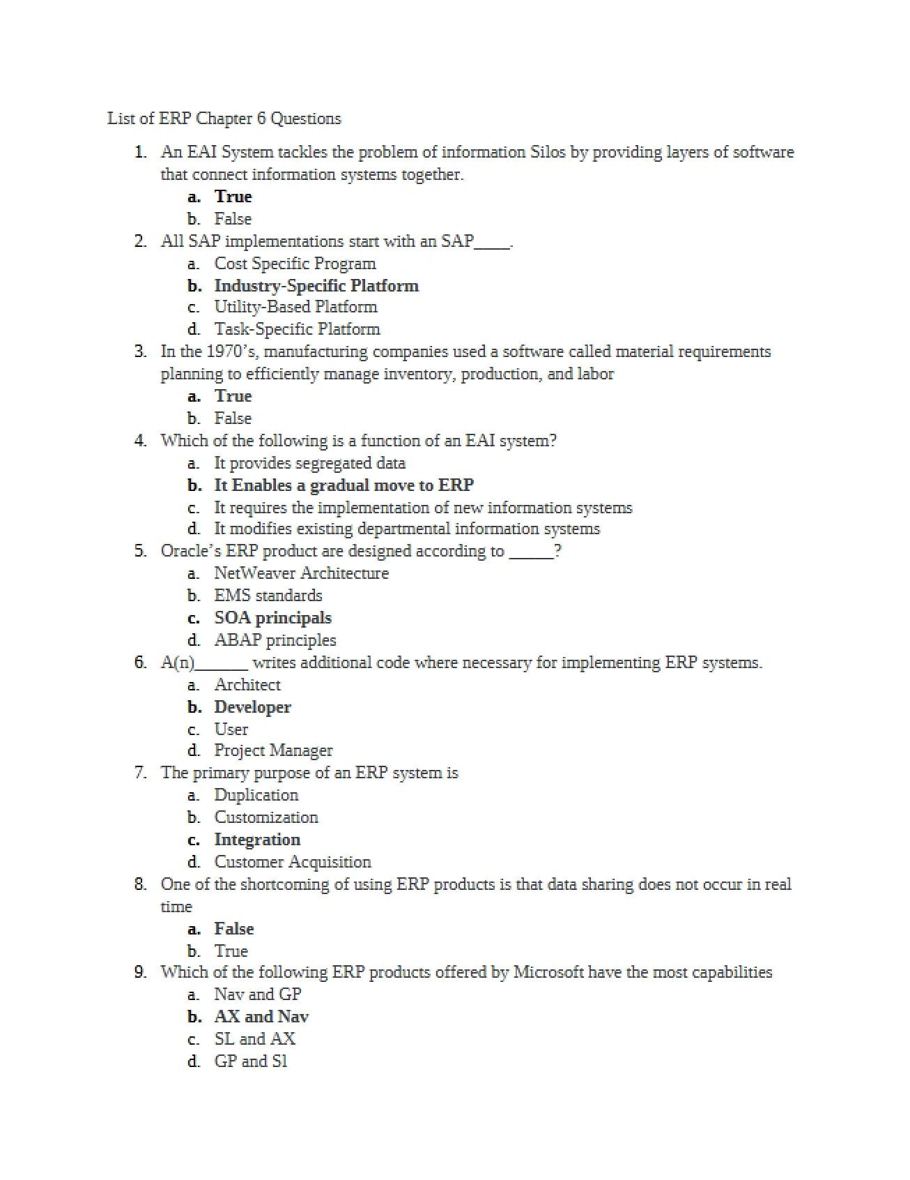 Information Systems in Organizations Study Guide