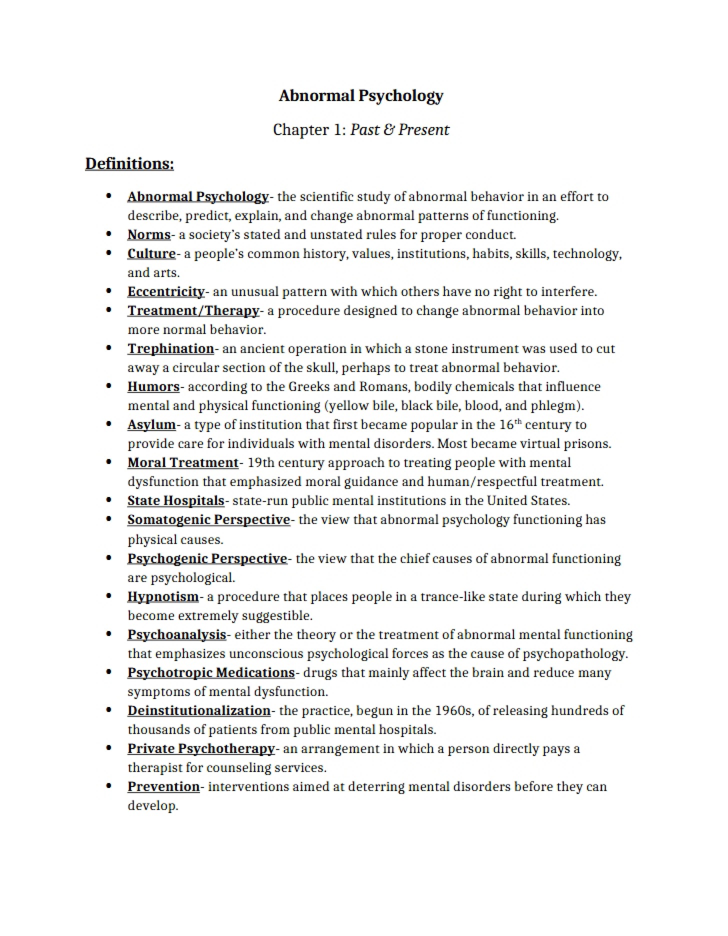 Historical Perspectives Chapter 1
