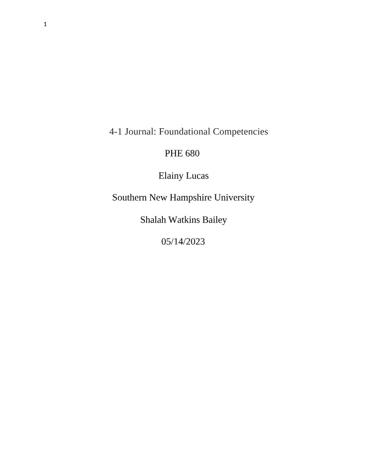 Enhancing Foundational Competencies in Public Health