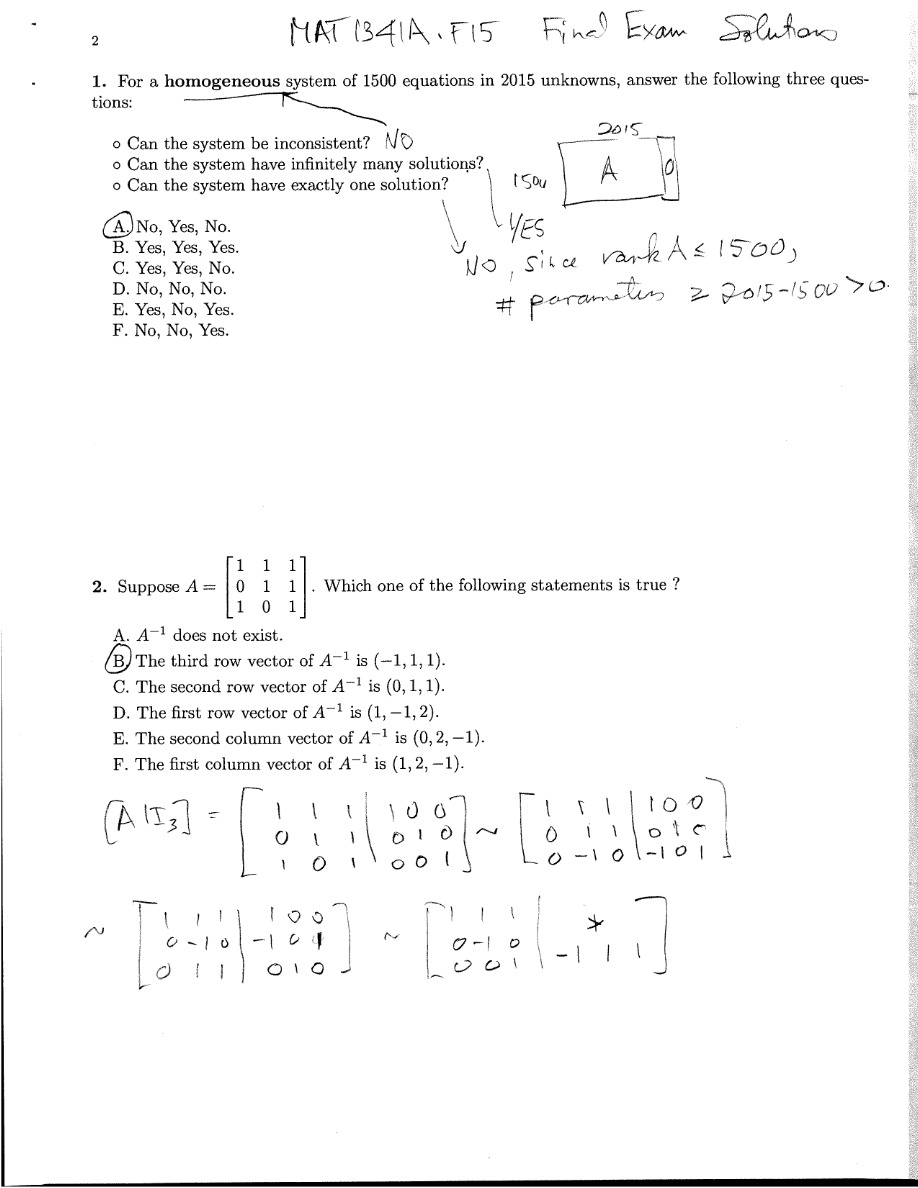 MAT 1341A F15 Final Exam Solutions Gamma