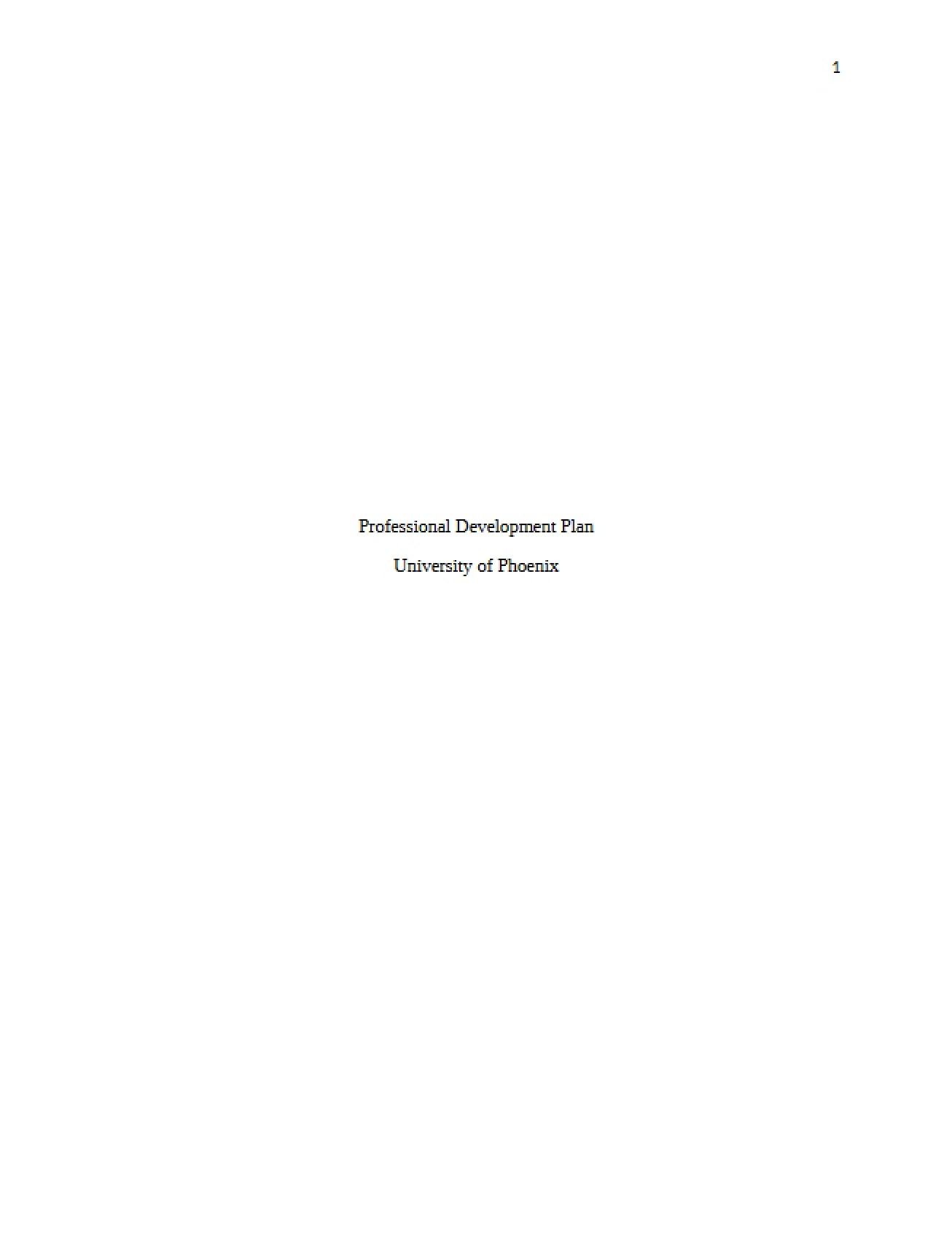 Plan for Professional Development