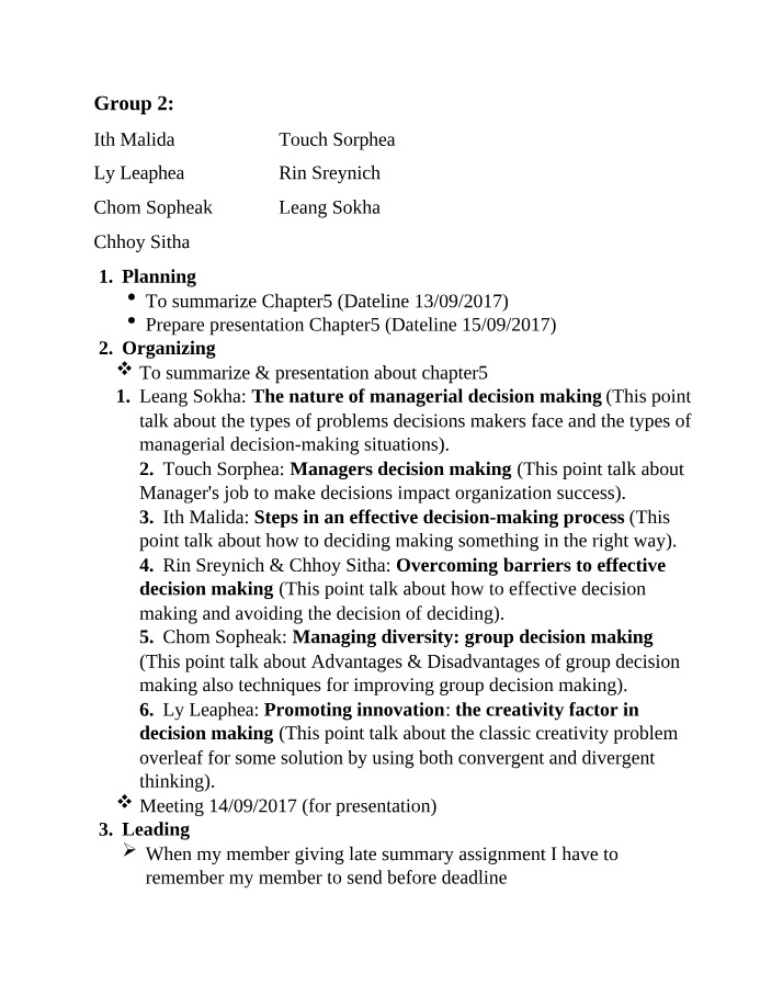 Management - Group 2