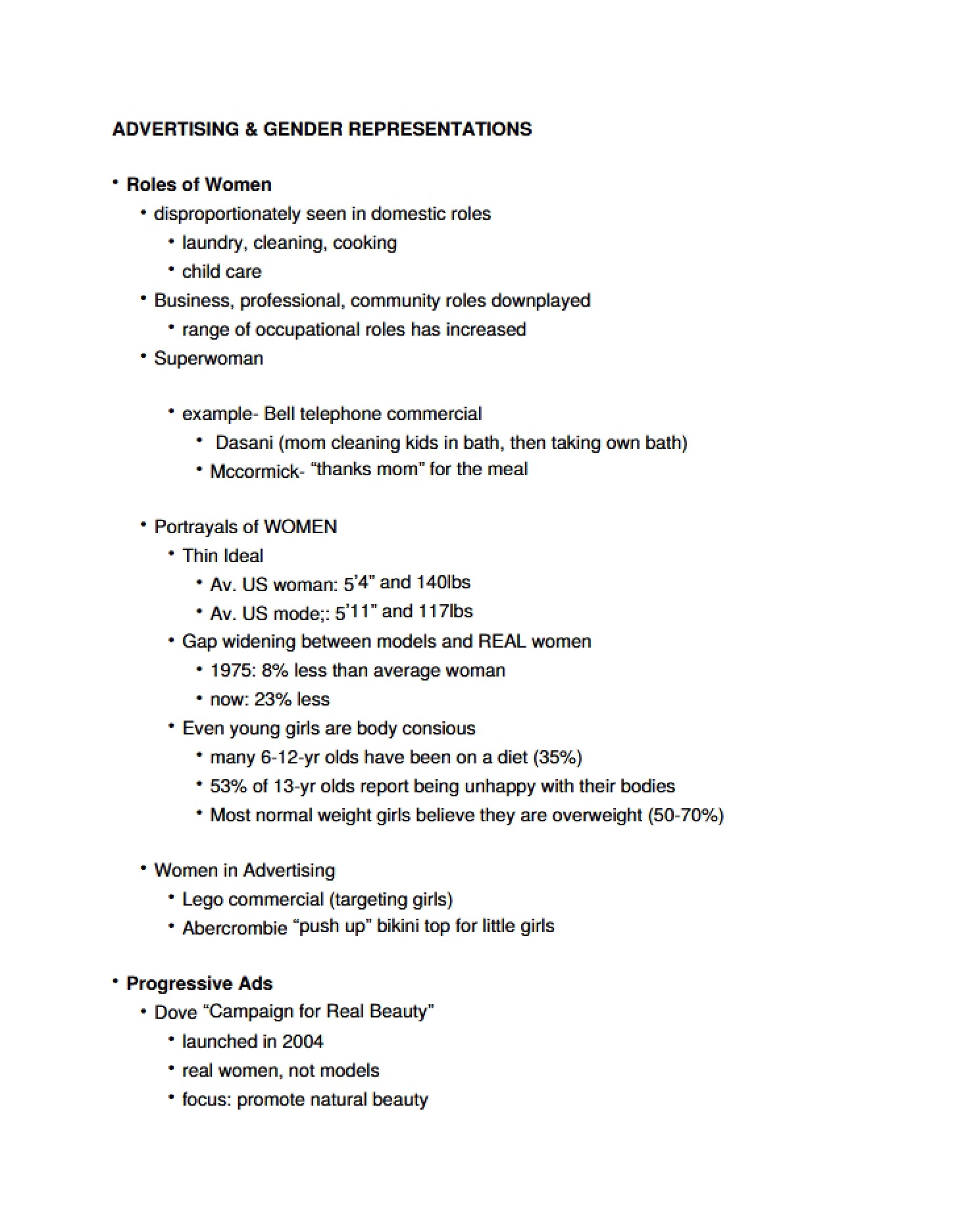 Gender Representations in Advertising