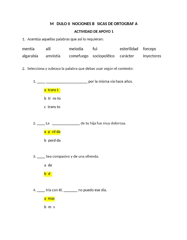 Spelling, Accentuation, and Word Selection