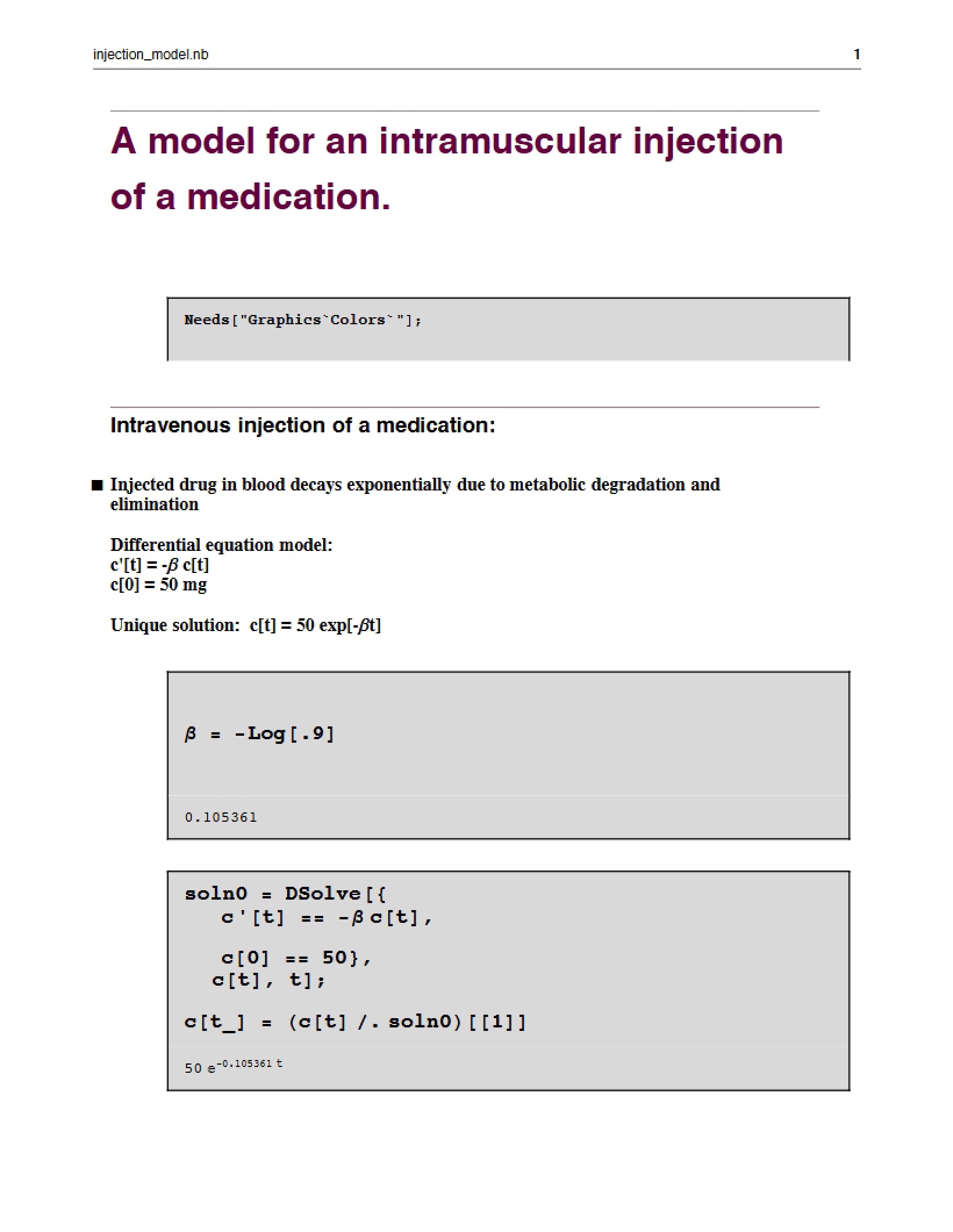 Medication Injection (Intravenous)