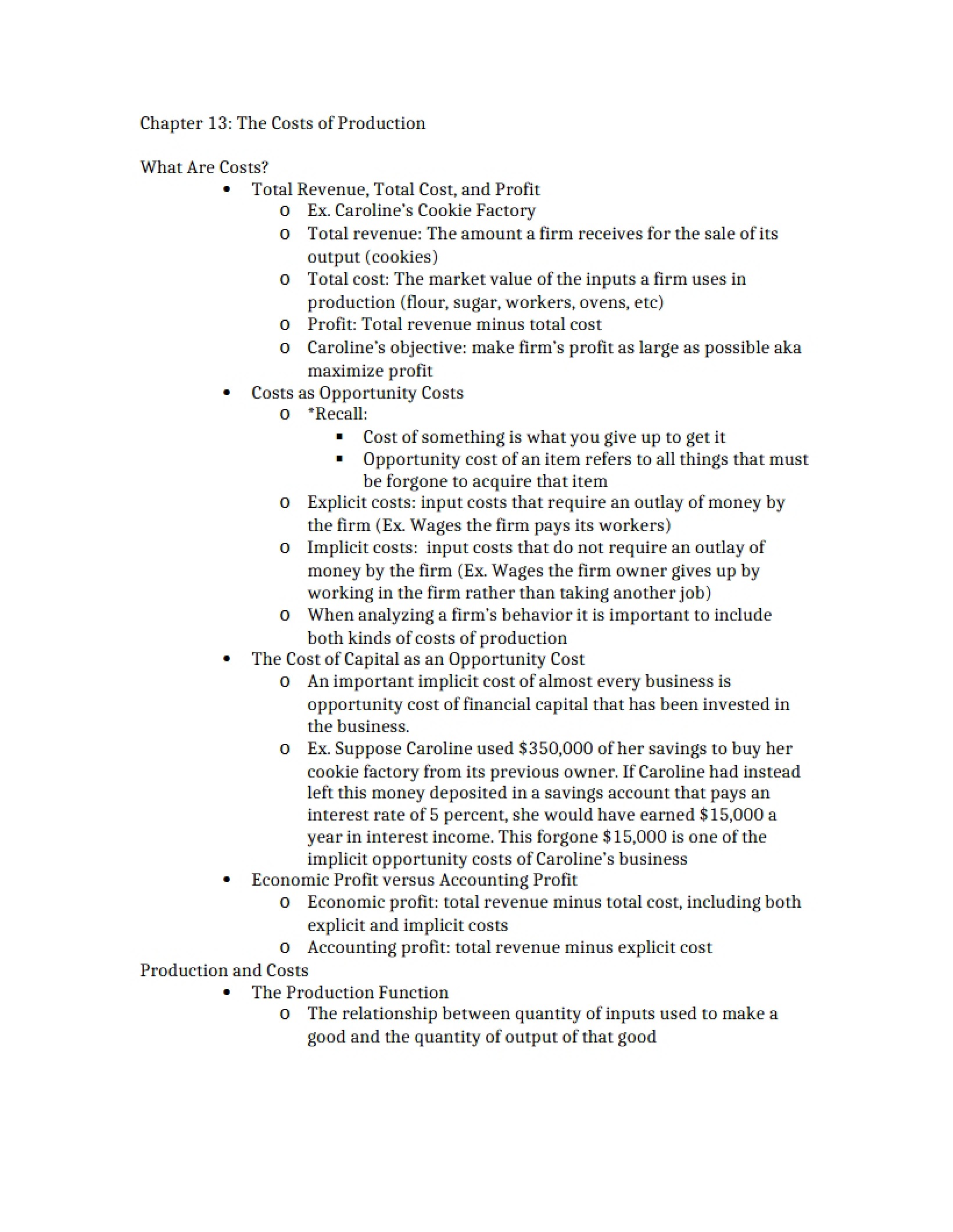 Chapter 13 Production Costs