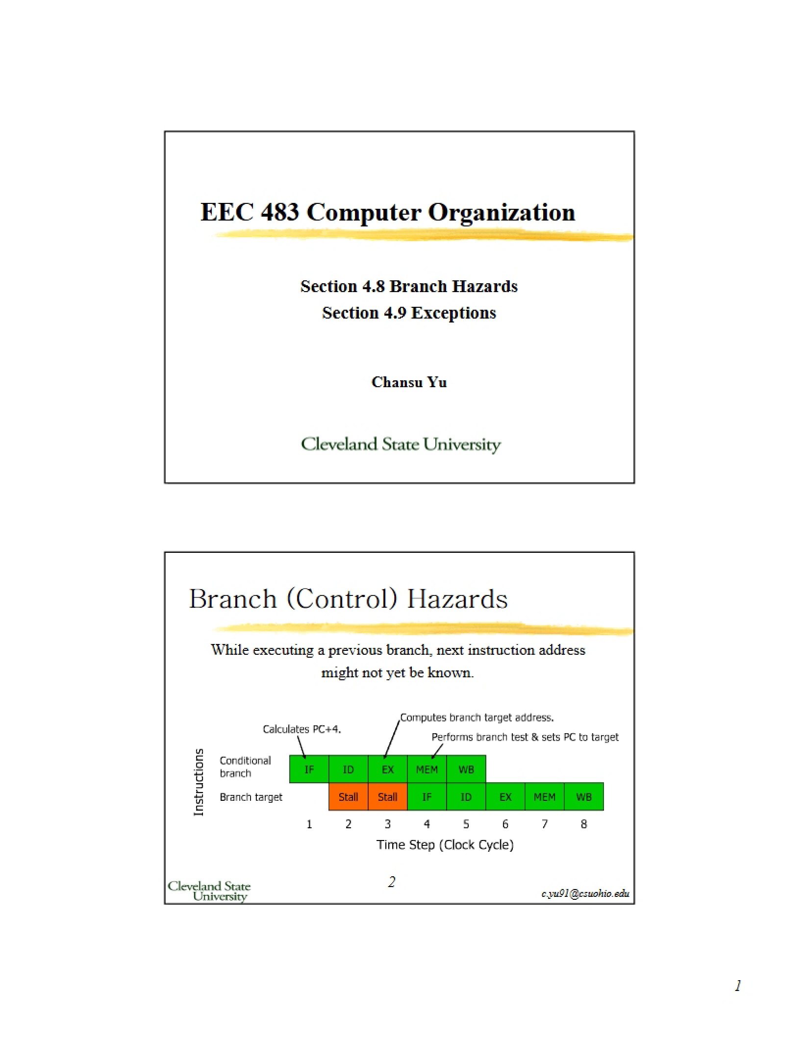 Hazards in Branching