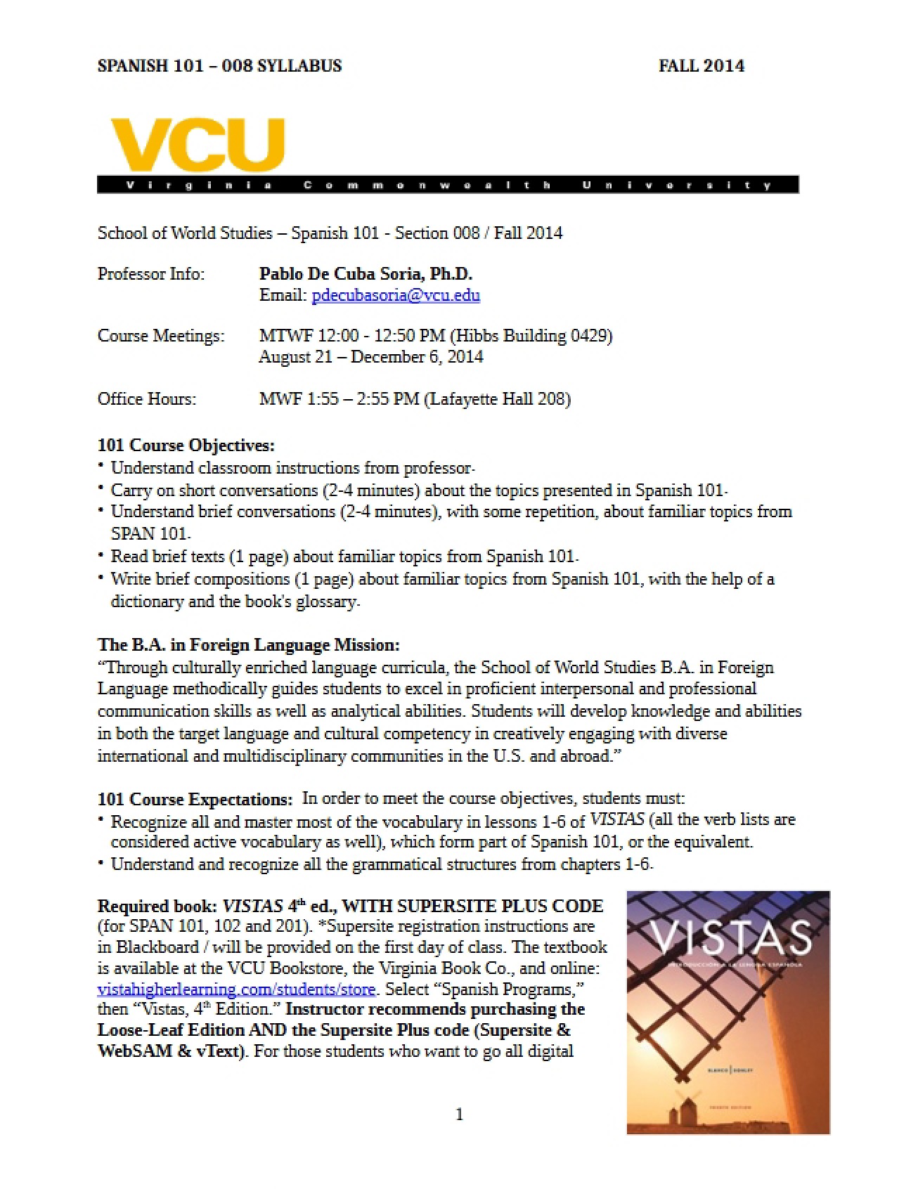 Course Syllabus