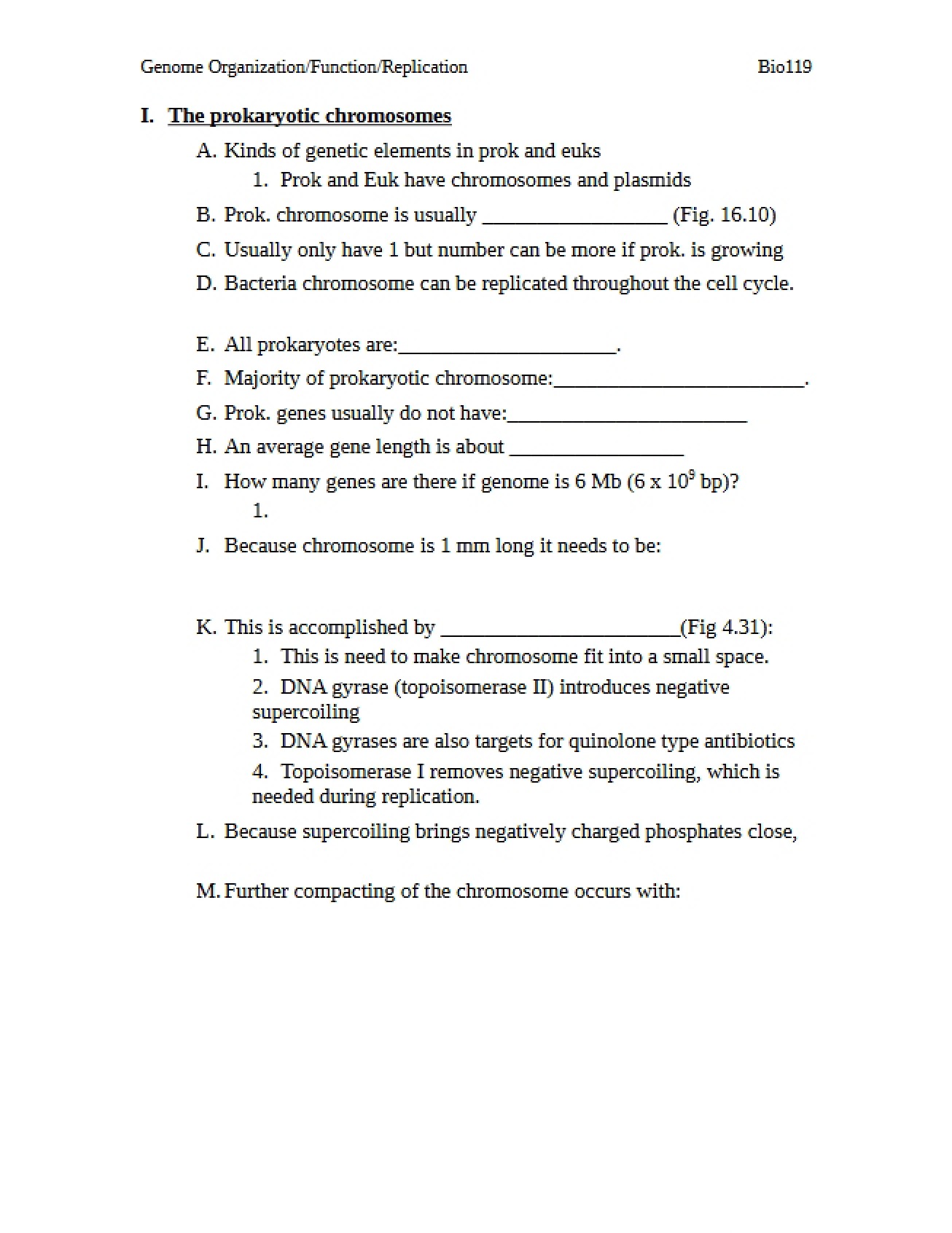 Organization, Function, and Replication of the Genome