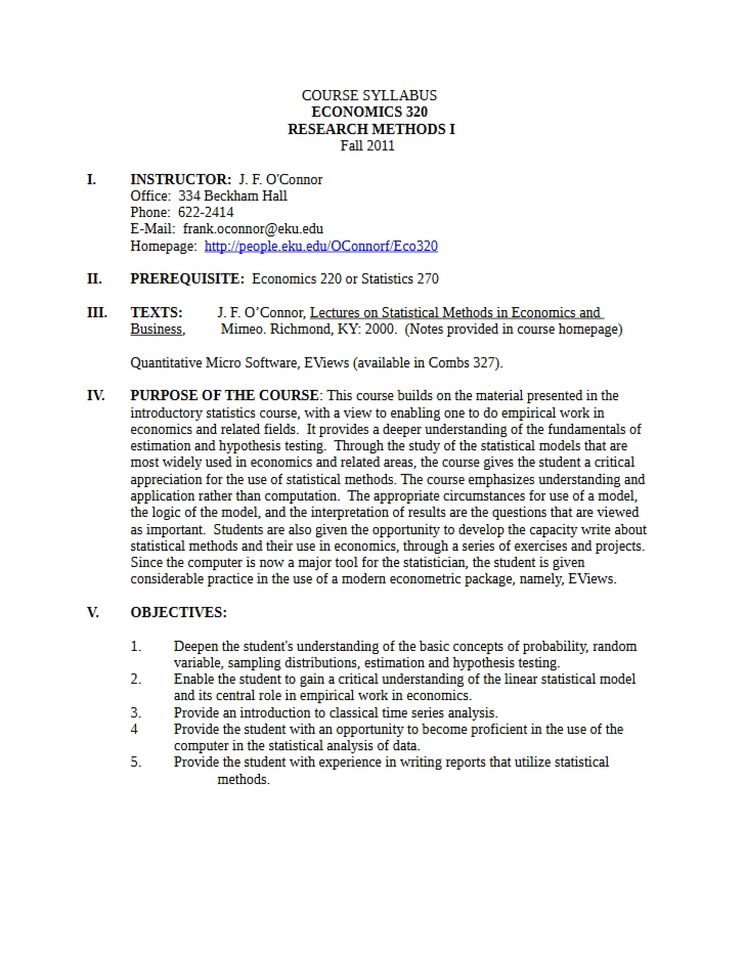 Course Document ECO 320 Syllabus
