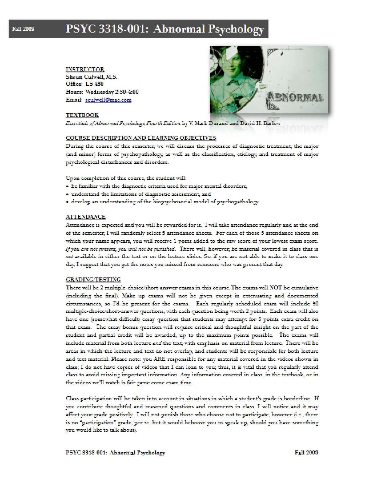 Syllabus PSYC 3318