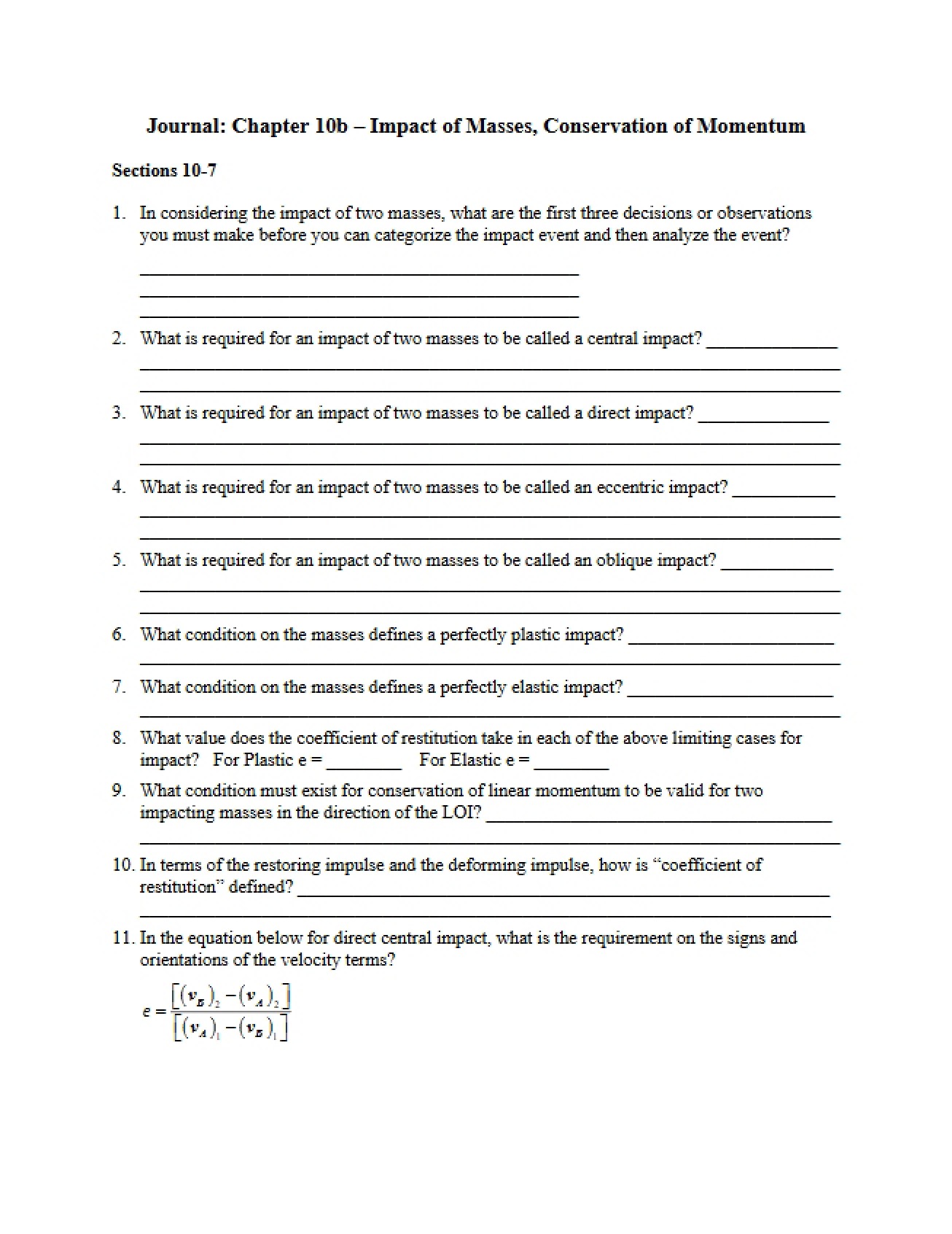 Chapter 10b Journal