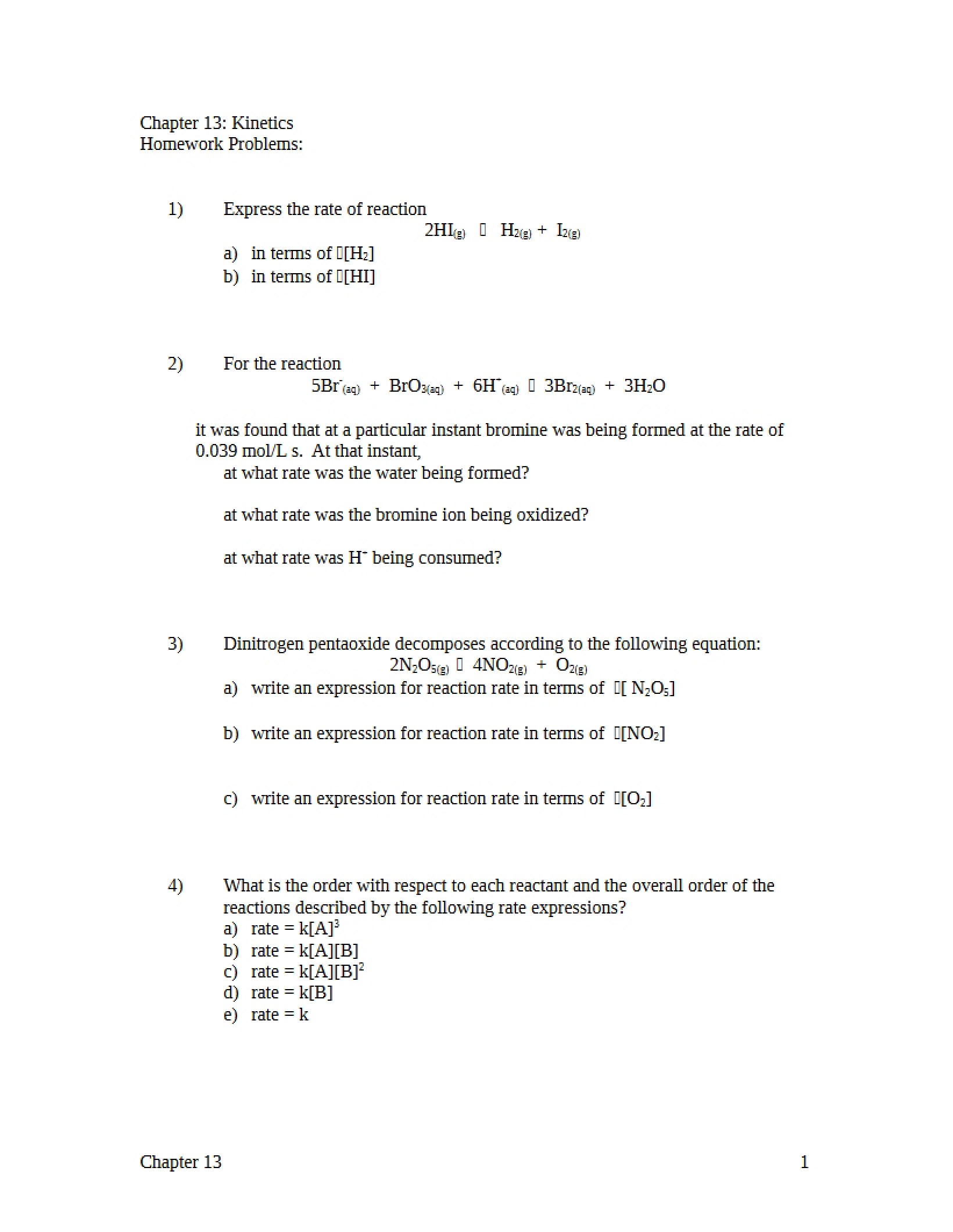 Reaction Kinetics