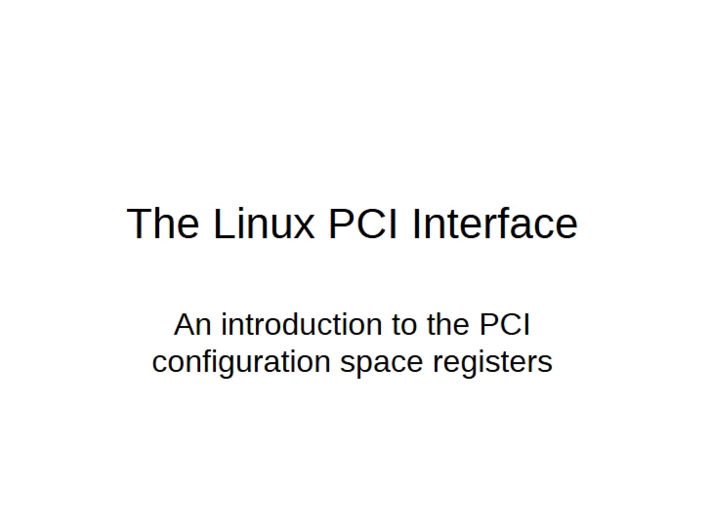 PCI Interface for Linux