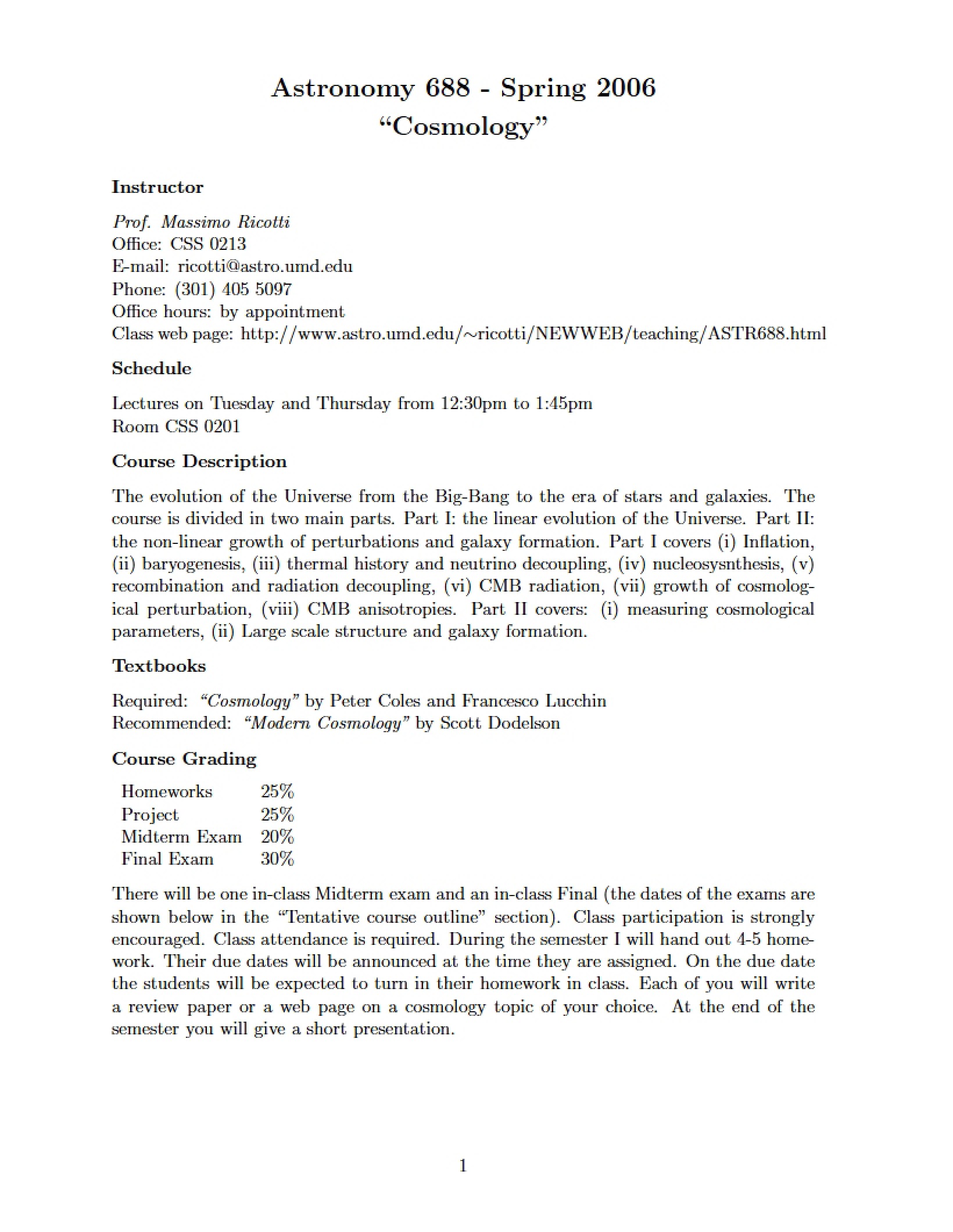 Syllabus for ASTR 688R