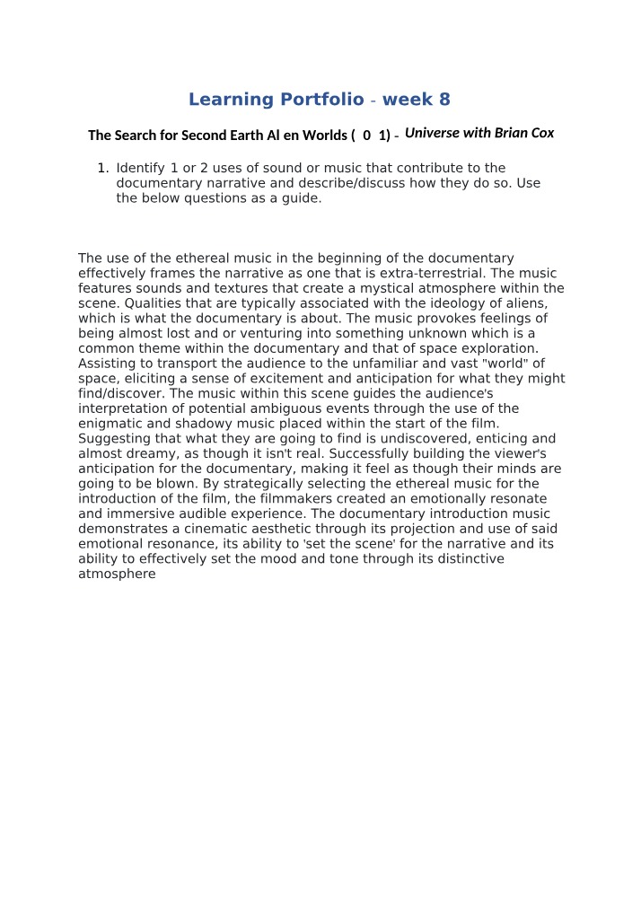 Week 8 Learning Portfolio