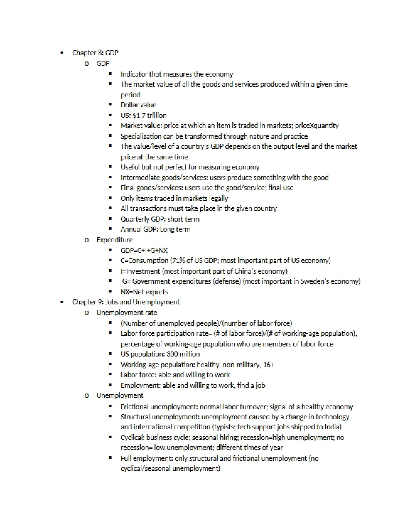 Eighth Chapter An Overview of GDP