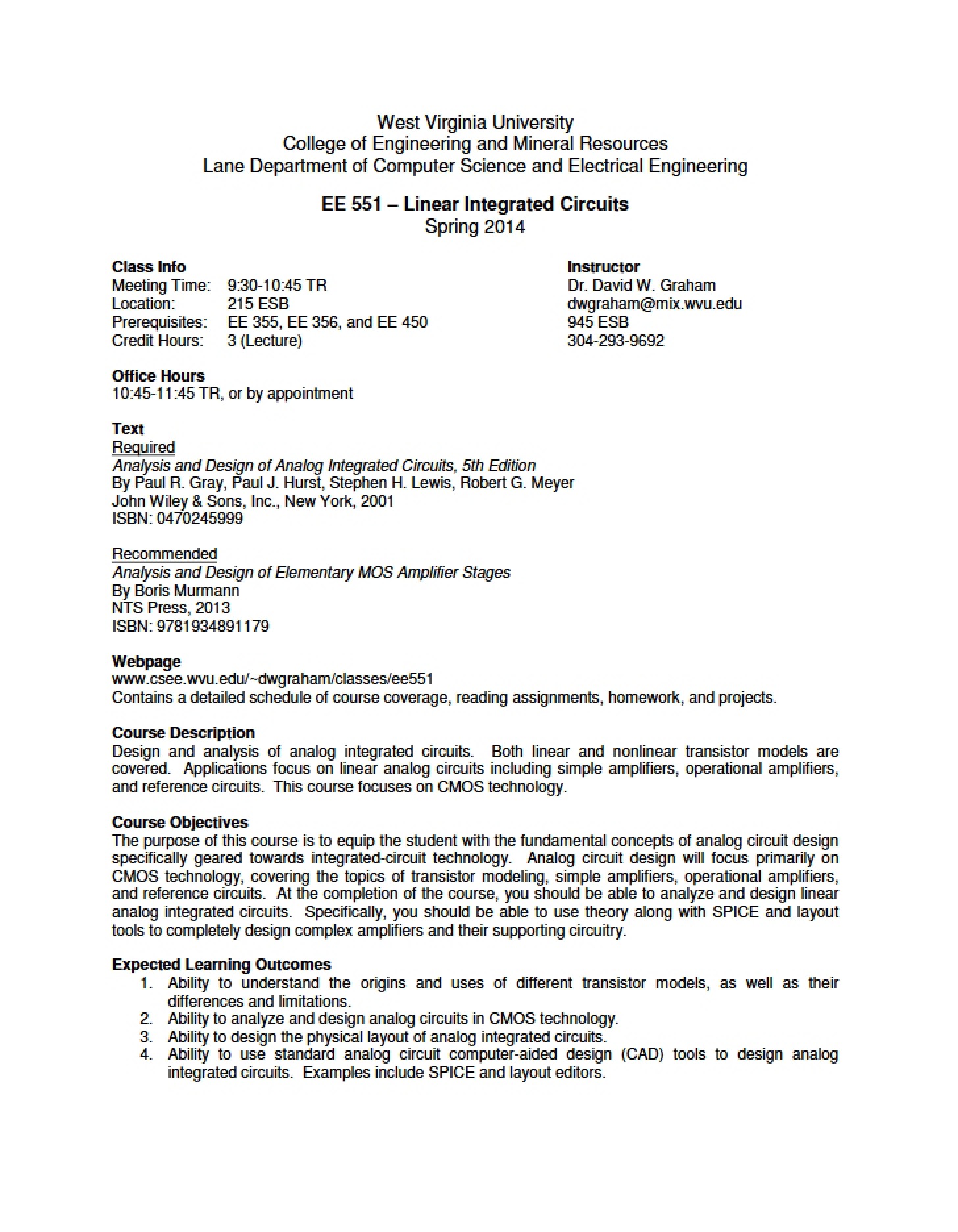 Course Syllabus